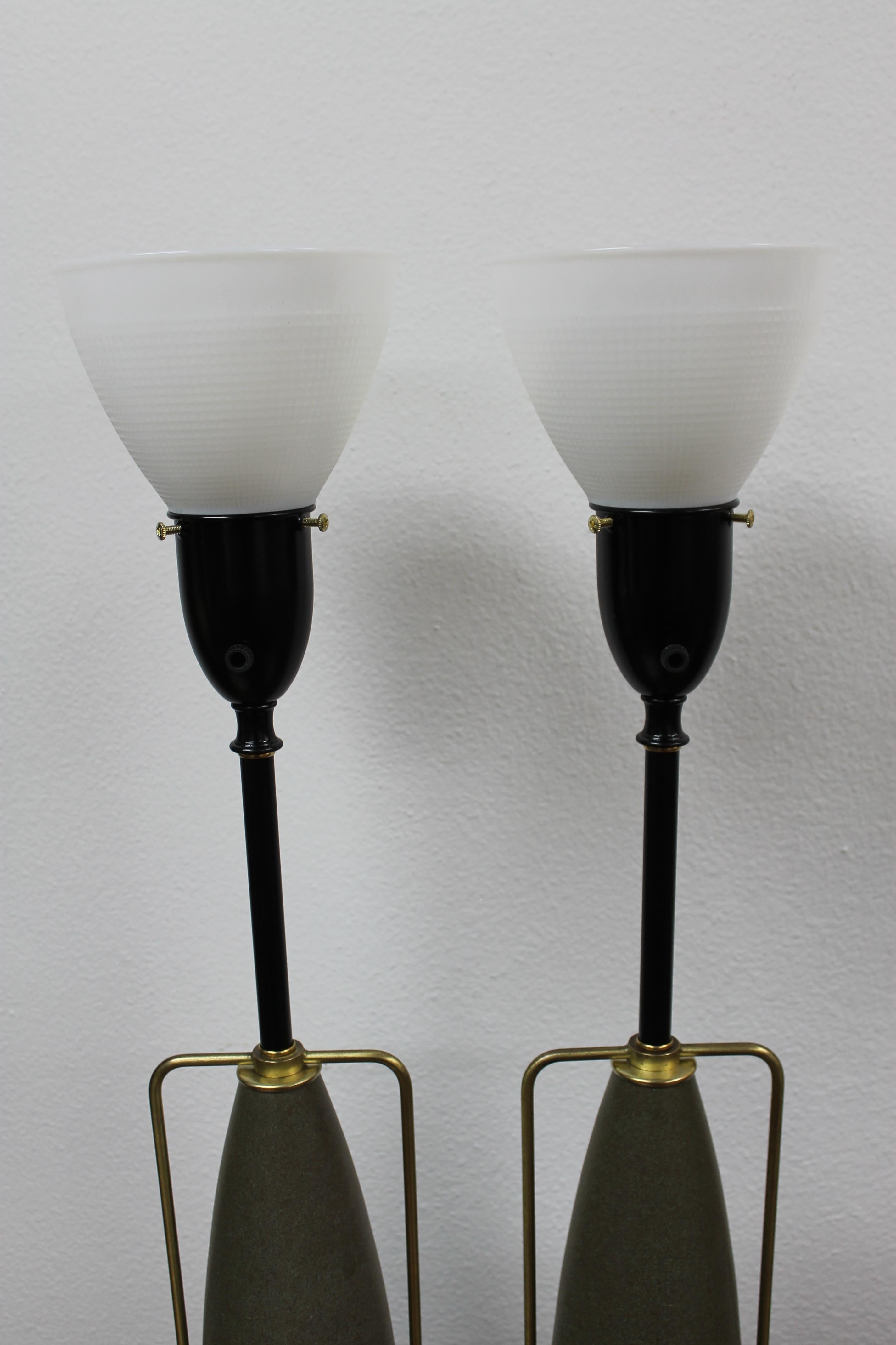 Brass Pair of Table Lamps by Rembrandt Lamp Company