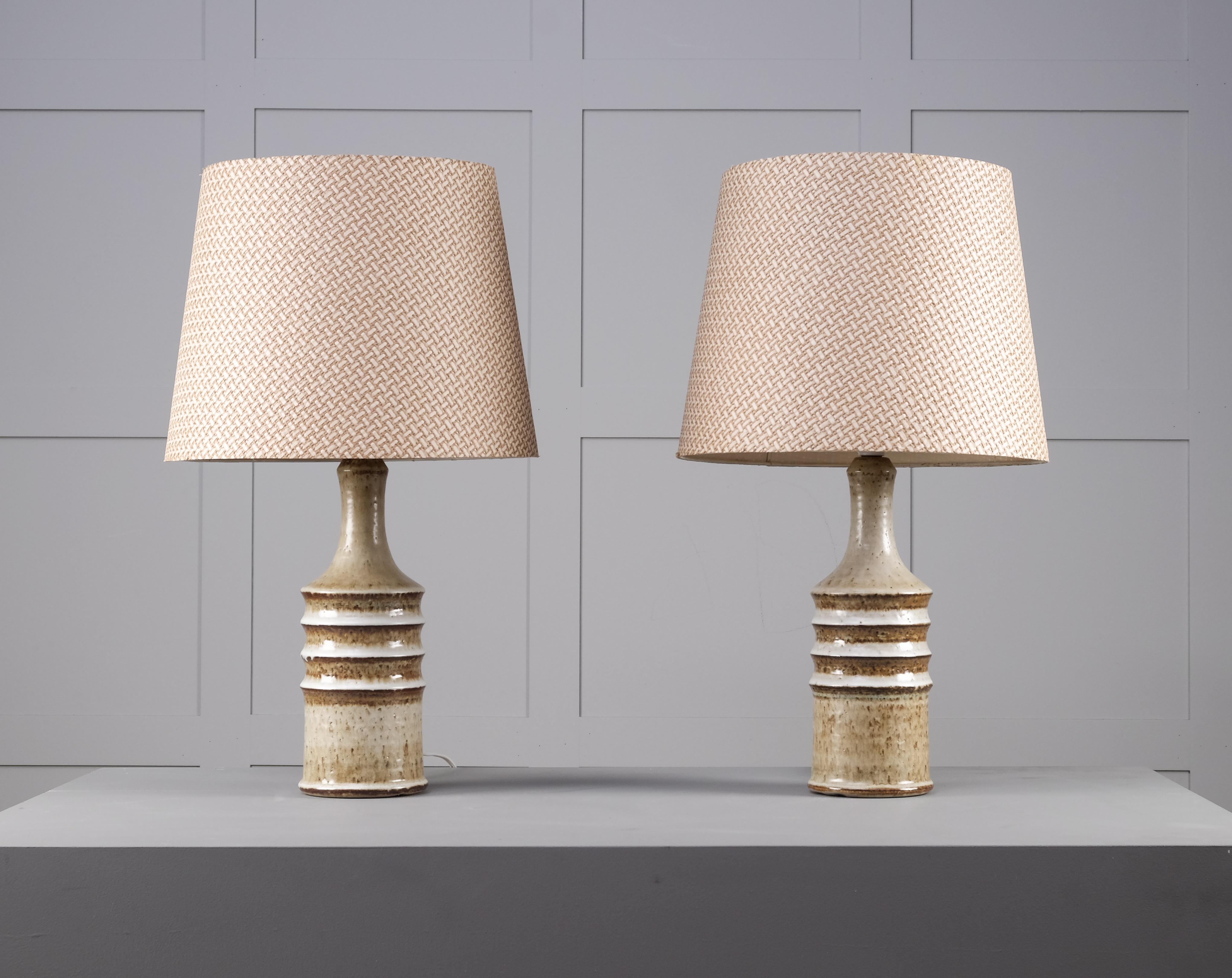 Scandinavian Modern Pair of Table Lamps by Søholm Keramik, Denmark, 1960s