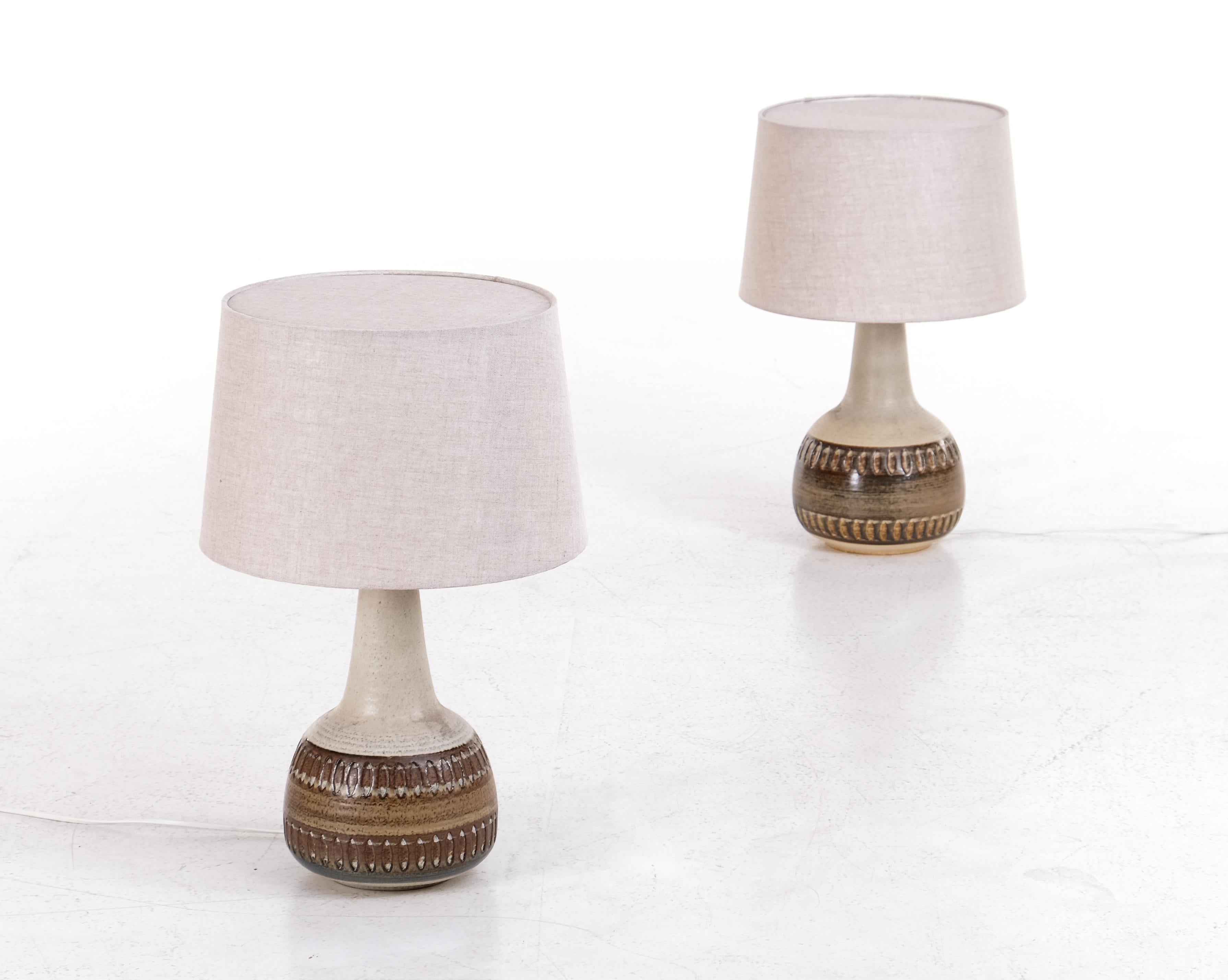 Scandinavian Modern Pair of Table Lamps by Søholm Keramik, Denmark, 1960s For Sale