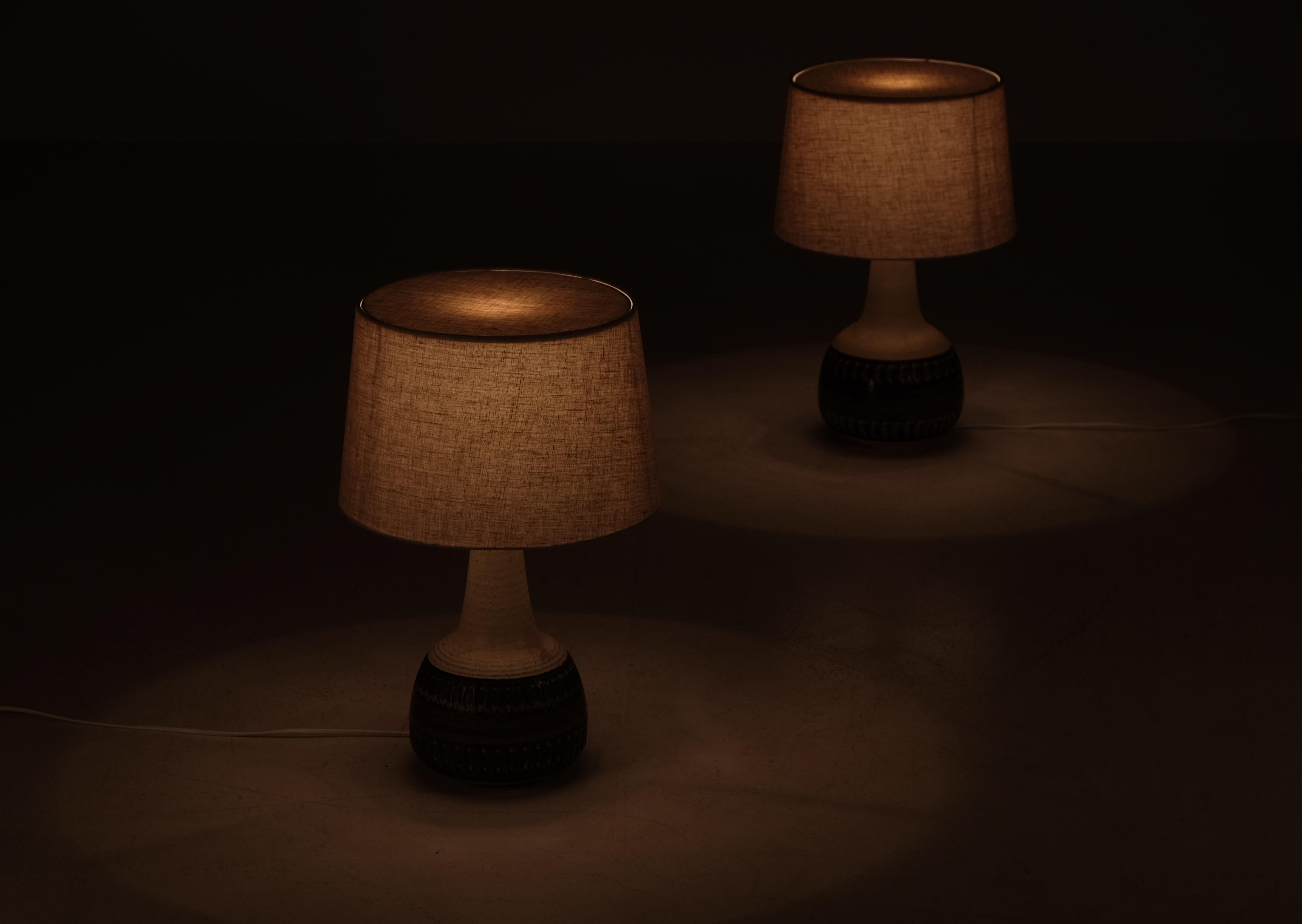Swedish Pair of Table Lamps by Søholm Keramik, Denmark, 1960s For Sale