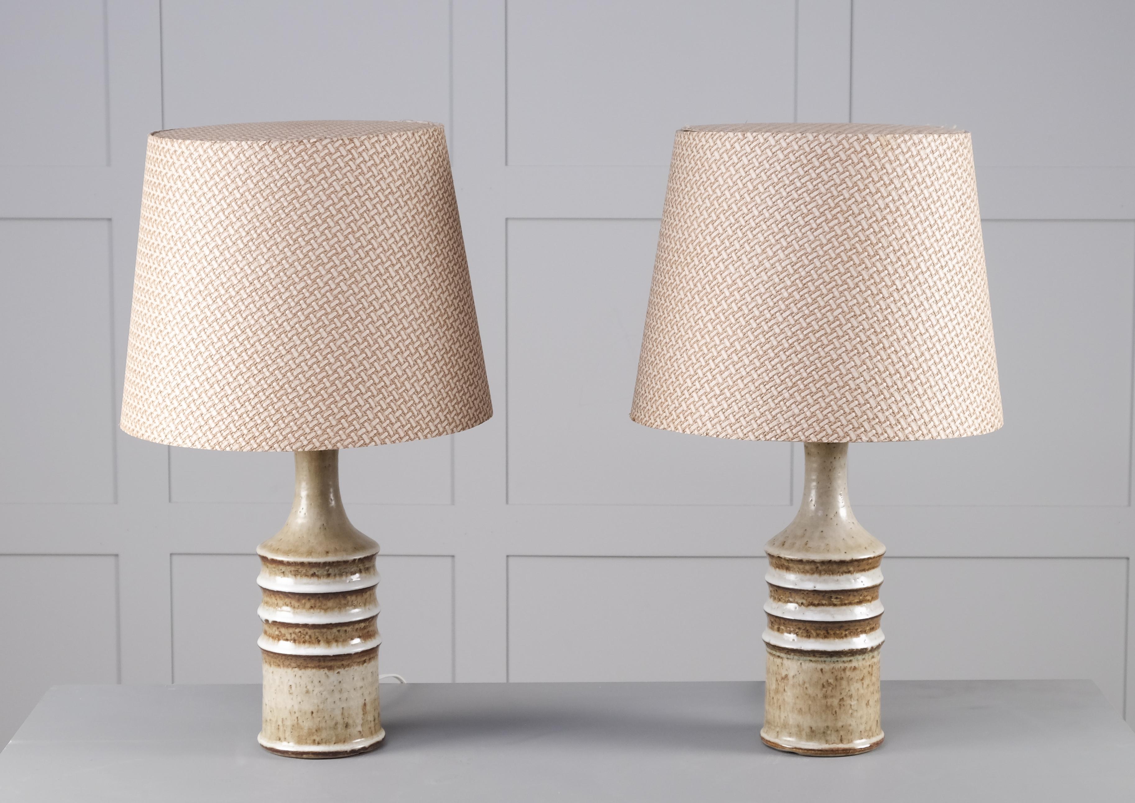 Pair of Table Lamps by Søholm Keramik, Denmark, 1960s In Good Condition In Stockholm, SE