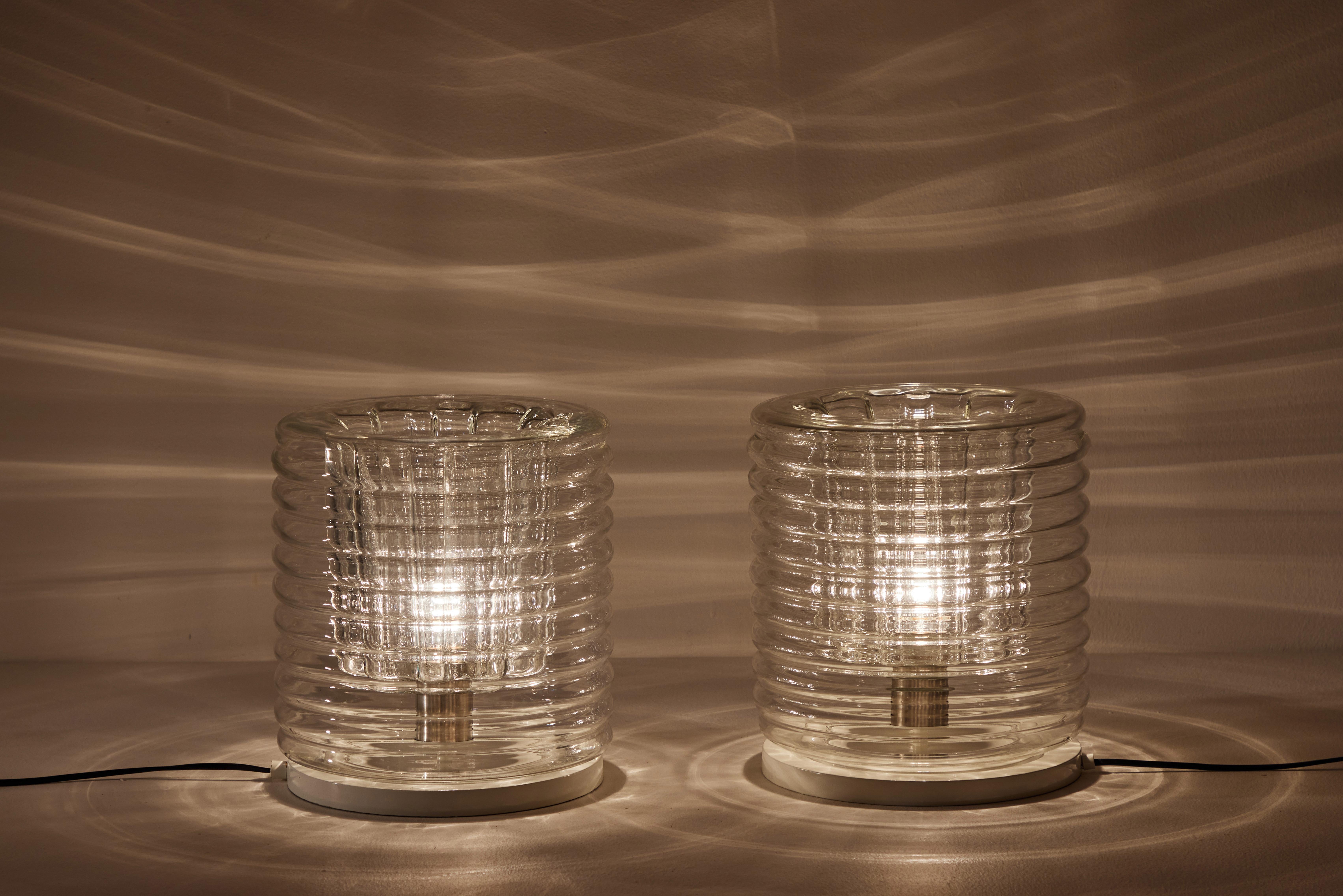 Glass Pair of Table Lamps by Toni Zuccheri for VeArt