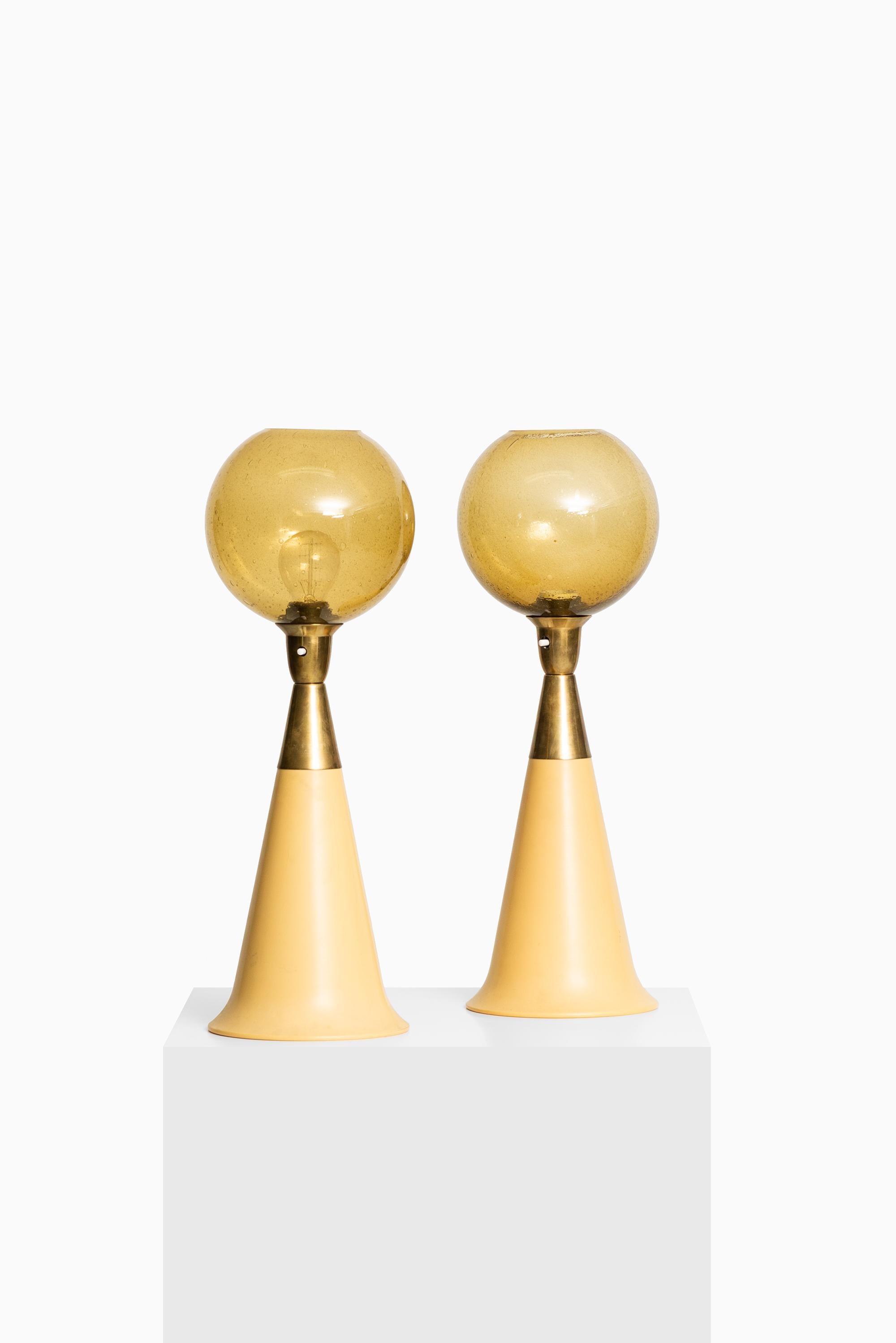 Scandinavian Modern Pair of Table Lamps by Unknown Designer Produced in Sweden For Sale