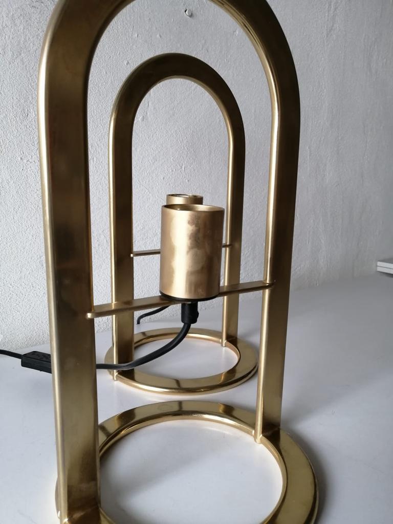Late 20th Century Gold Metal Pair of Table Lamps Model Arco 40 by VD, 1980s Germany For Sale