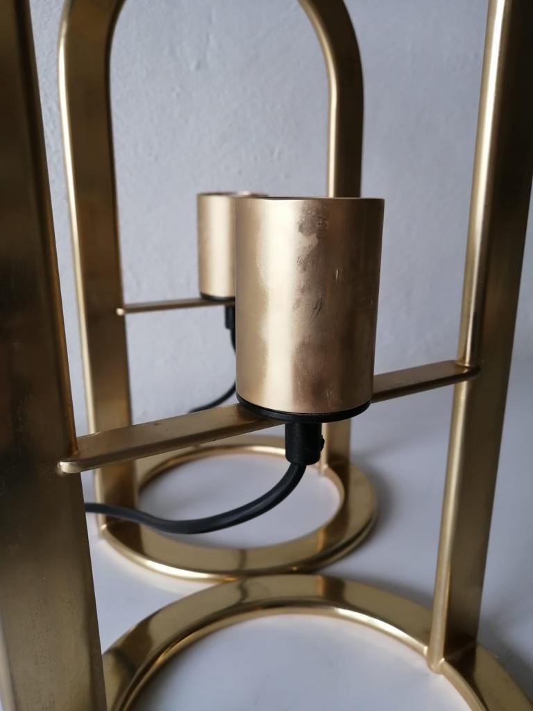 Gold Metal Pair of Table Lamps Model Arco 40 by VD, 1980s Germany For Sale 1
