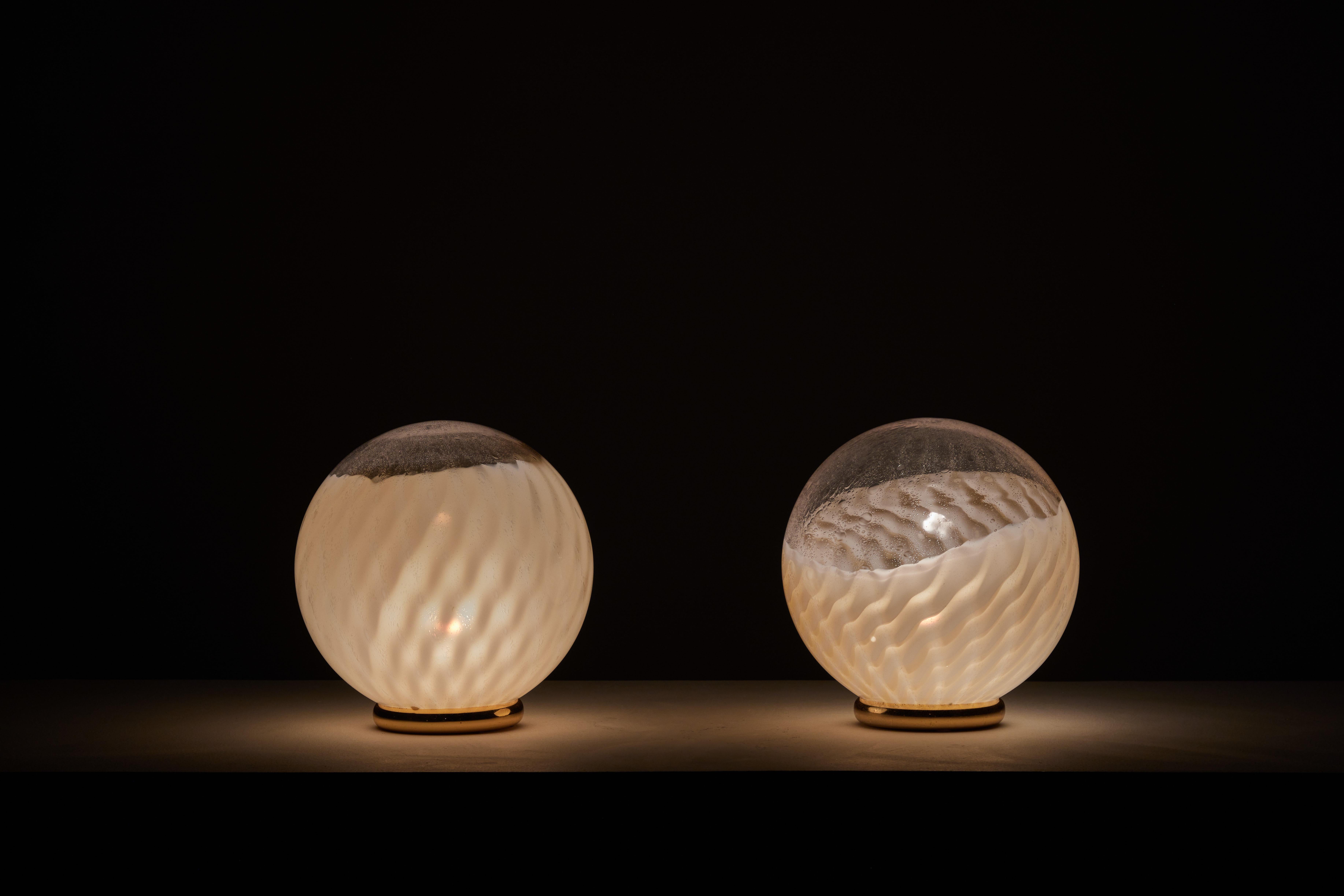 Glass Pair of Table Lamps by VeArt