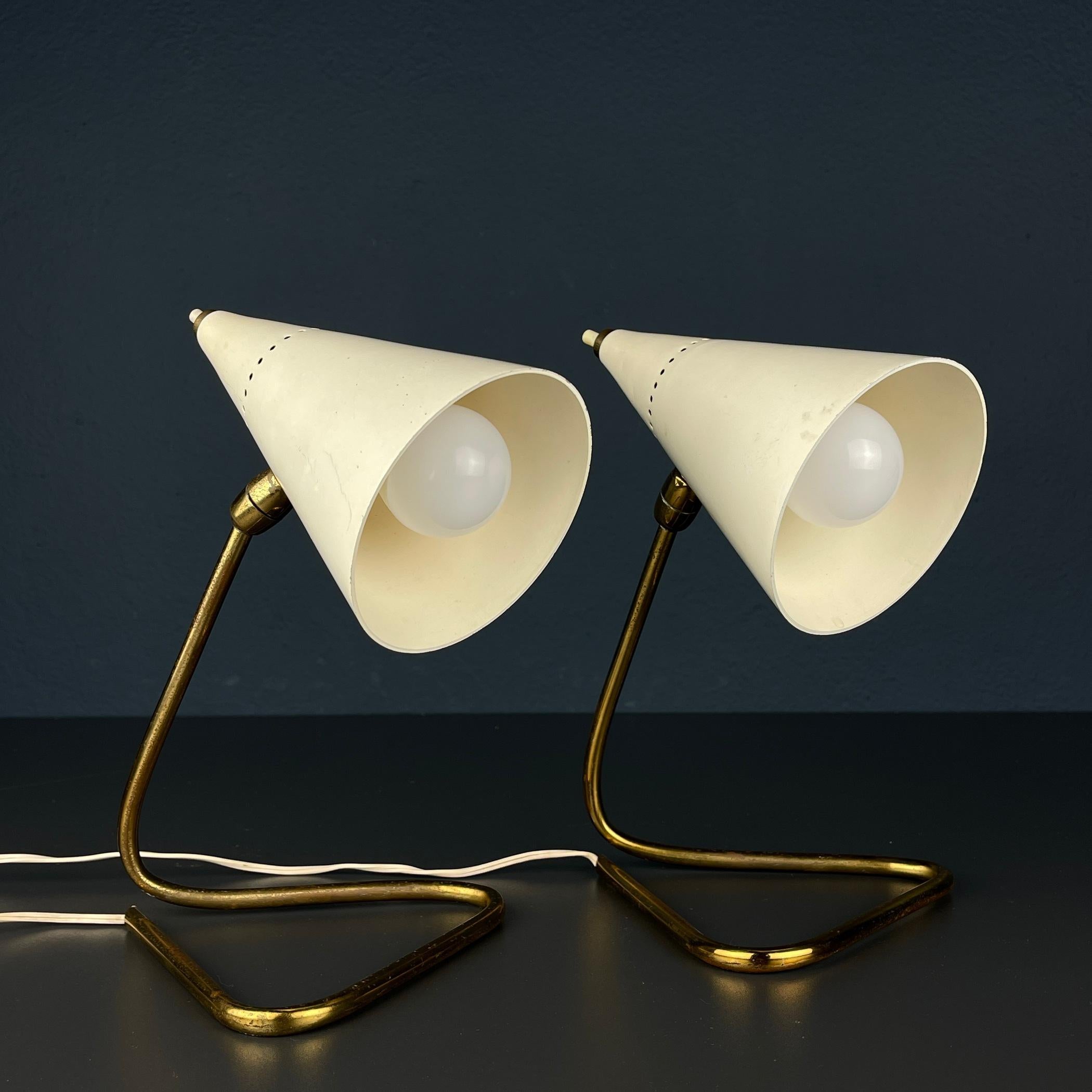 Pair of table lamps Cocotte by Gilardi & Barzaghi, Italy, 1950s For Sale 3