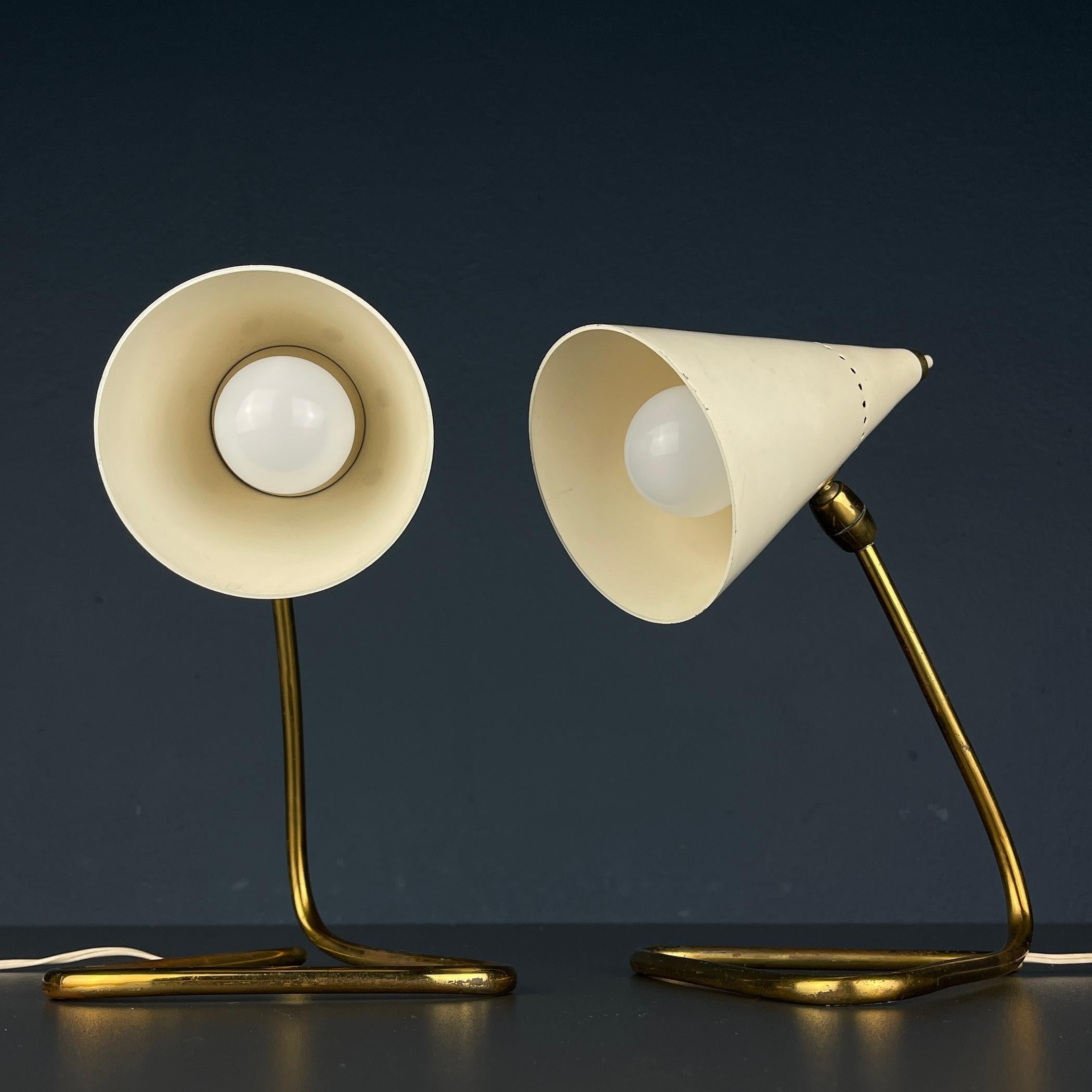 Mid-Century Modern Pair of table lamps Cocotte by Gilardi & Barzaghi, Italy, 1950s For Sale