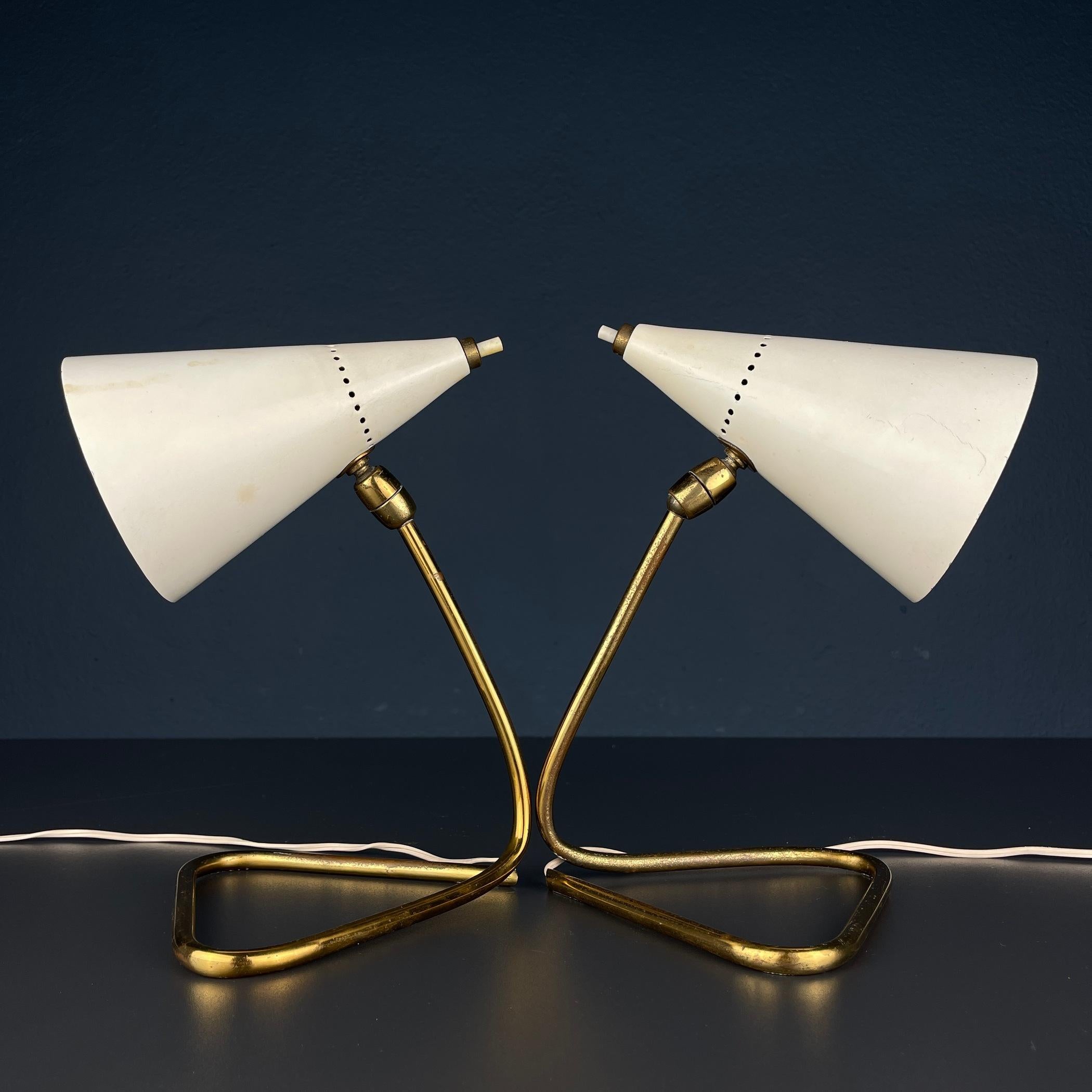 Italian Pair of table lamps Cocotte by Gilardi & Barzaghi, Italy, 1950s For Sale