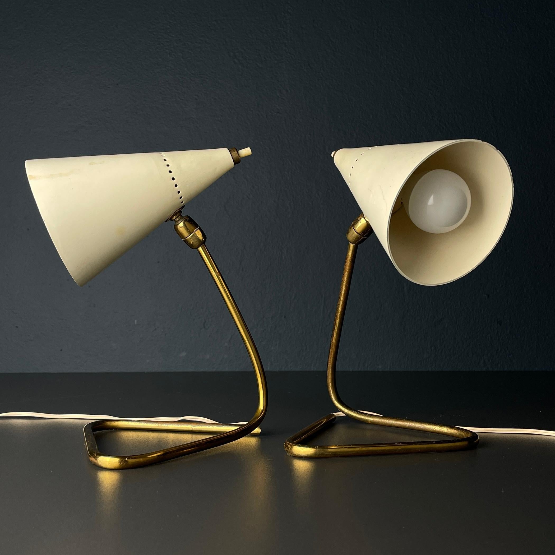 Pair of table lamps Cocotte by Gilardi & Barzaghi, Italy, 1950s In Good Condition For Sale In Miklavž Pri Taboru, SI