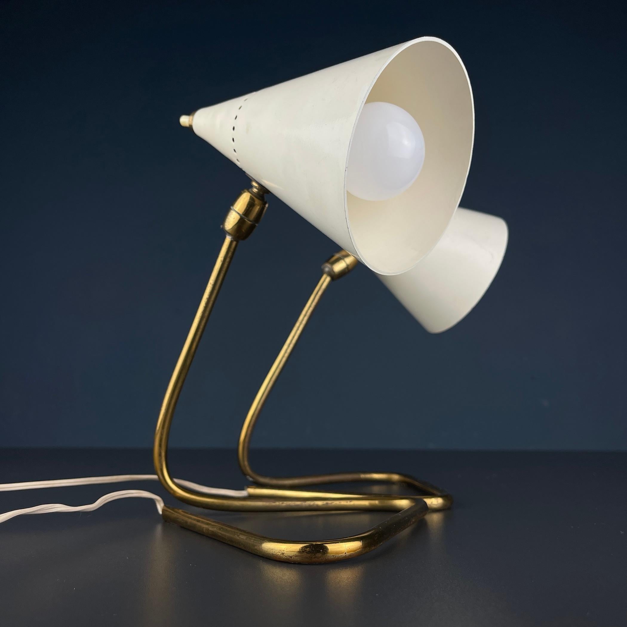 Metal Pair of table lamps Cocotte by Gilardi & Barzaghi, Italy, 1950s For Sale