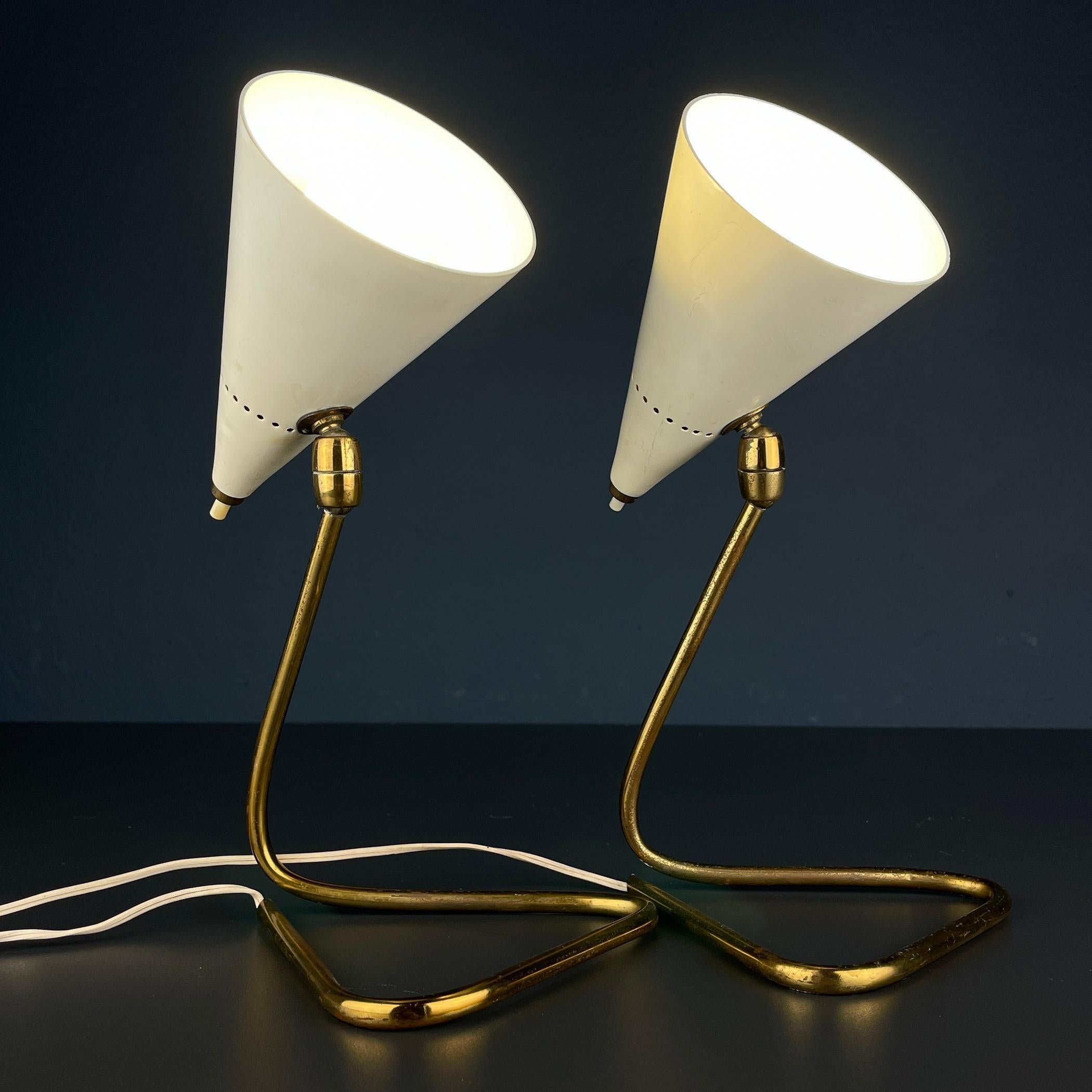 Pair of table lamps Cocotte by Gilardi & Barzaghi, Italy, 1950s For Sale 1