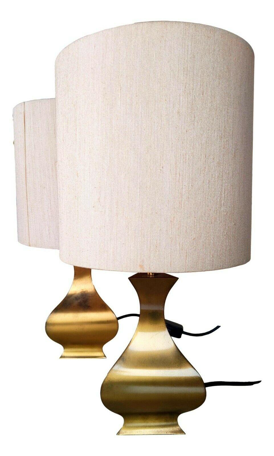 Laiton Paire de lampes de table design A. Montagna Grillo A. Tonello pour High Society, 1970 en vente