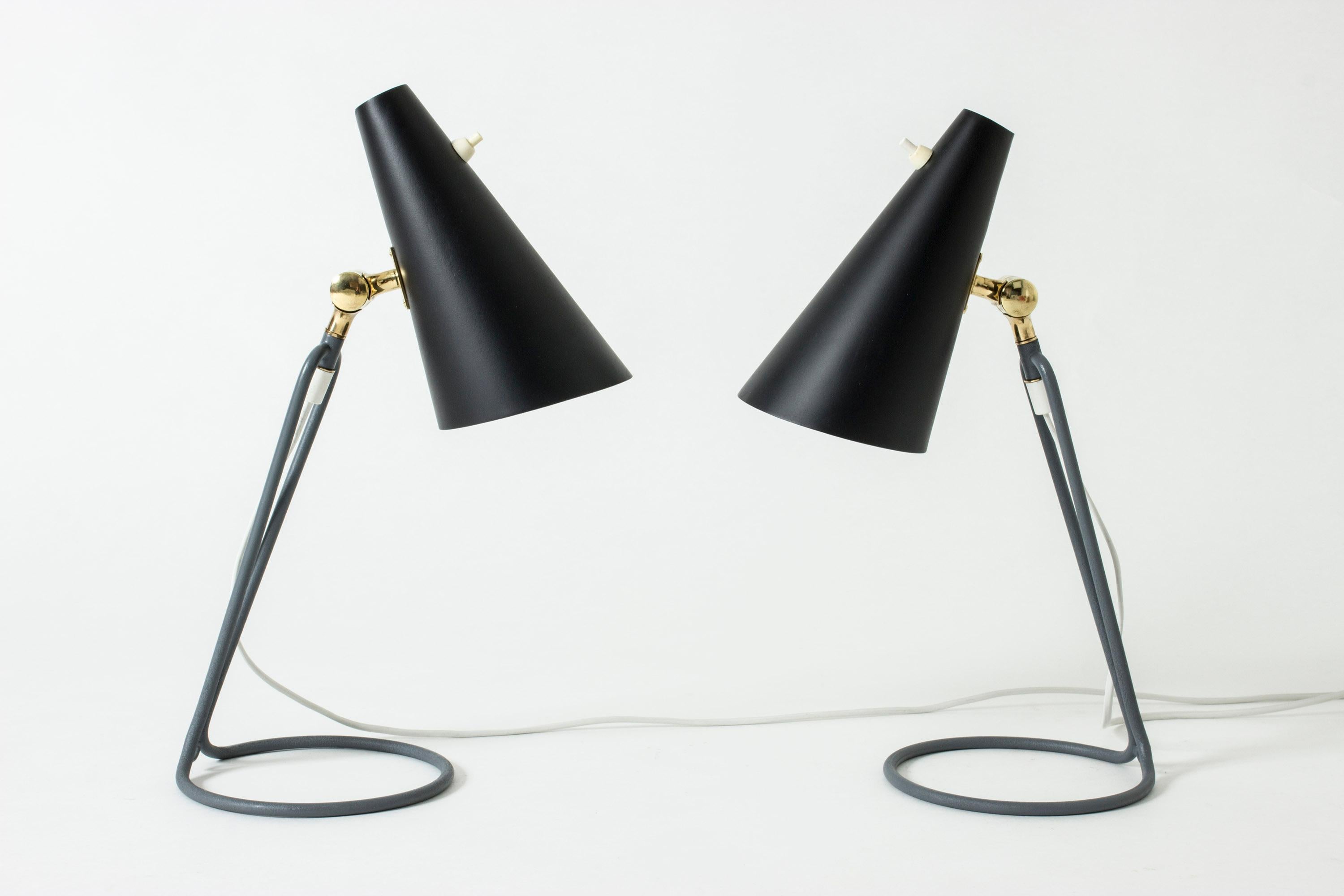 Tischlampen, entworfen von Bertil Brisborg für Nordiska Kompaniet, Schweden, Paar (Skandinavische Moderne) im Angebot