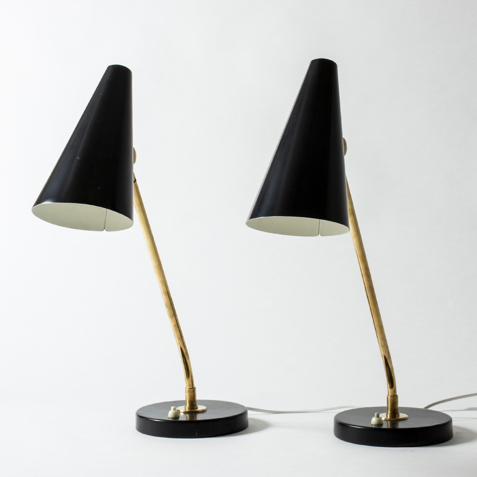Scandinavian Modern Pair of Table Lamps Designed by Bertil Brisborg for Nordiska Kompaniet, Sweden For Sale