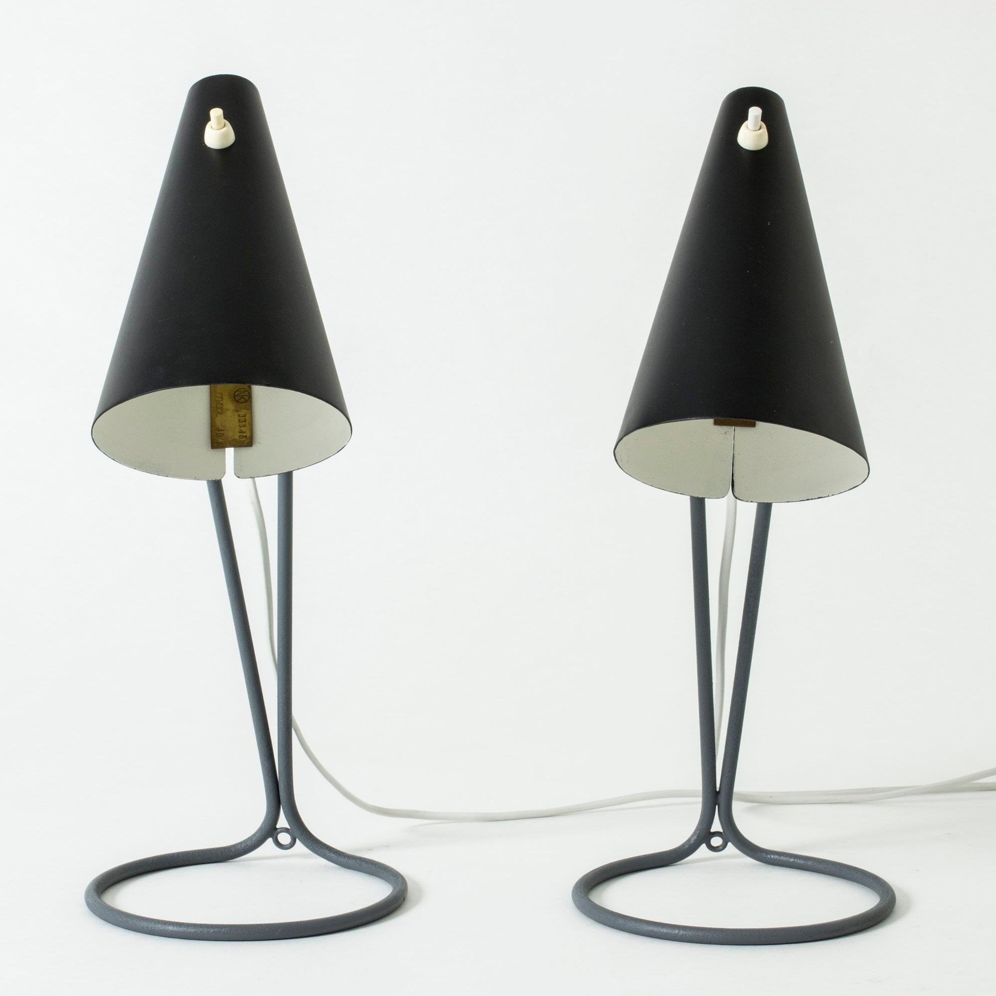 Pair of Table Lamps Designed by Bertil Brisborg for Nordiska Kompaniet, Sweden In Good Condition For Sale In Stockholm, SE