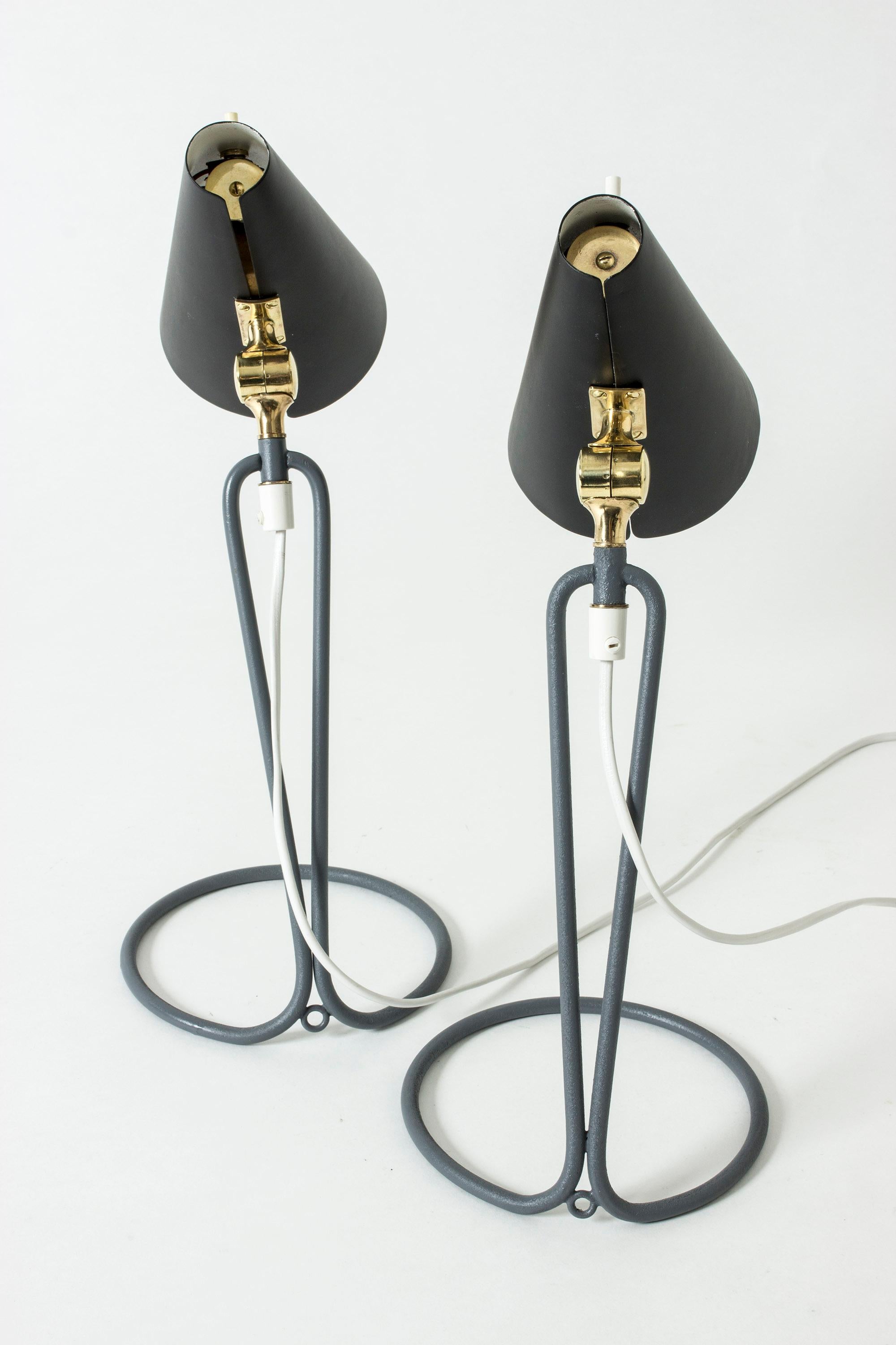 Paire de lampes de bureau conçues par Bertil Brisborg pour Nordiska Kompaniet, Suède en vente 1