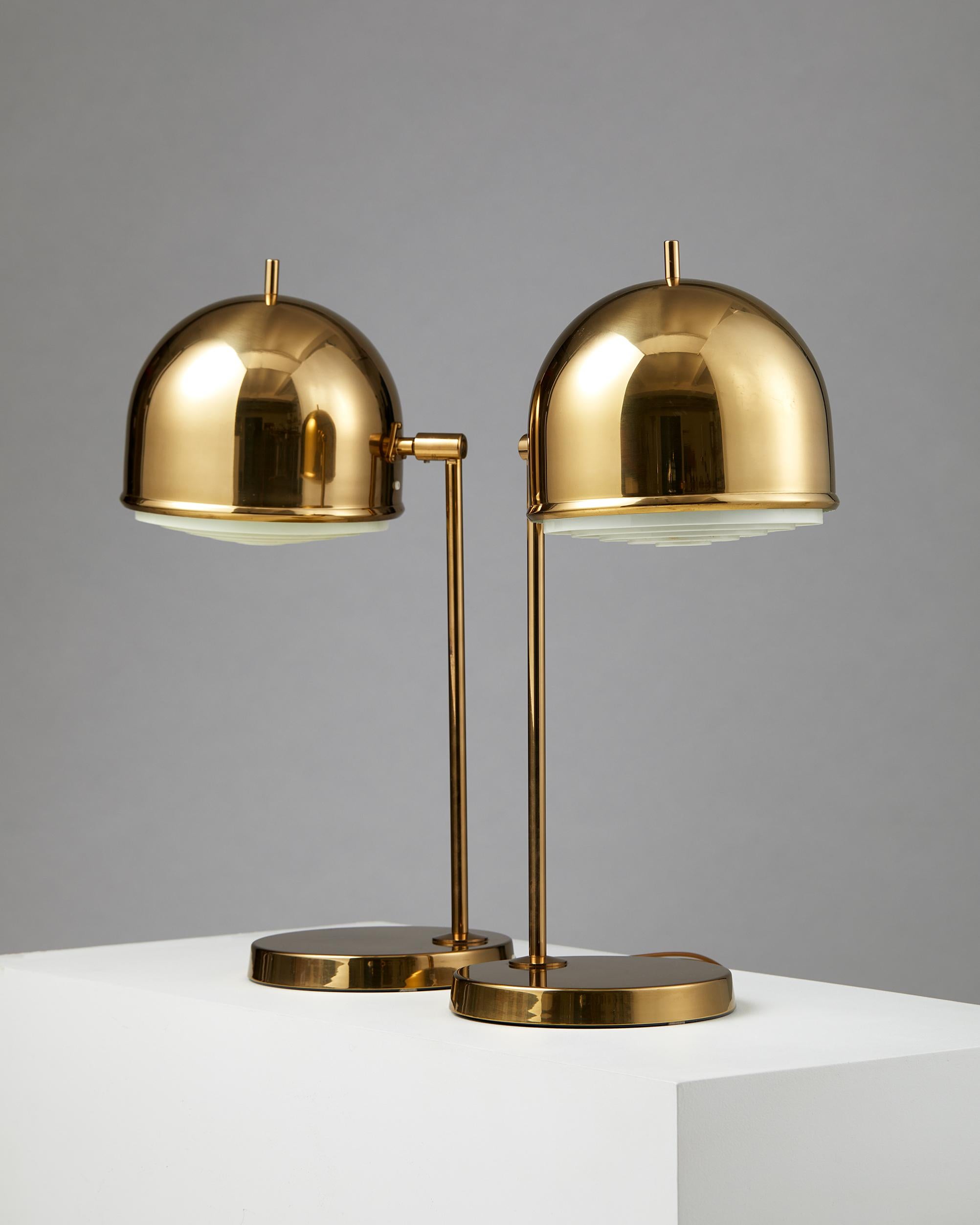 Mid-Century Modern Pair of Table Lamps Designed by Eje Ahlgren for Bergboms, Sweden, 1960’s
