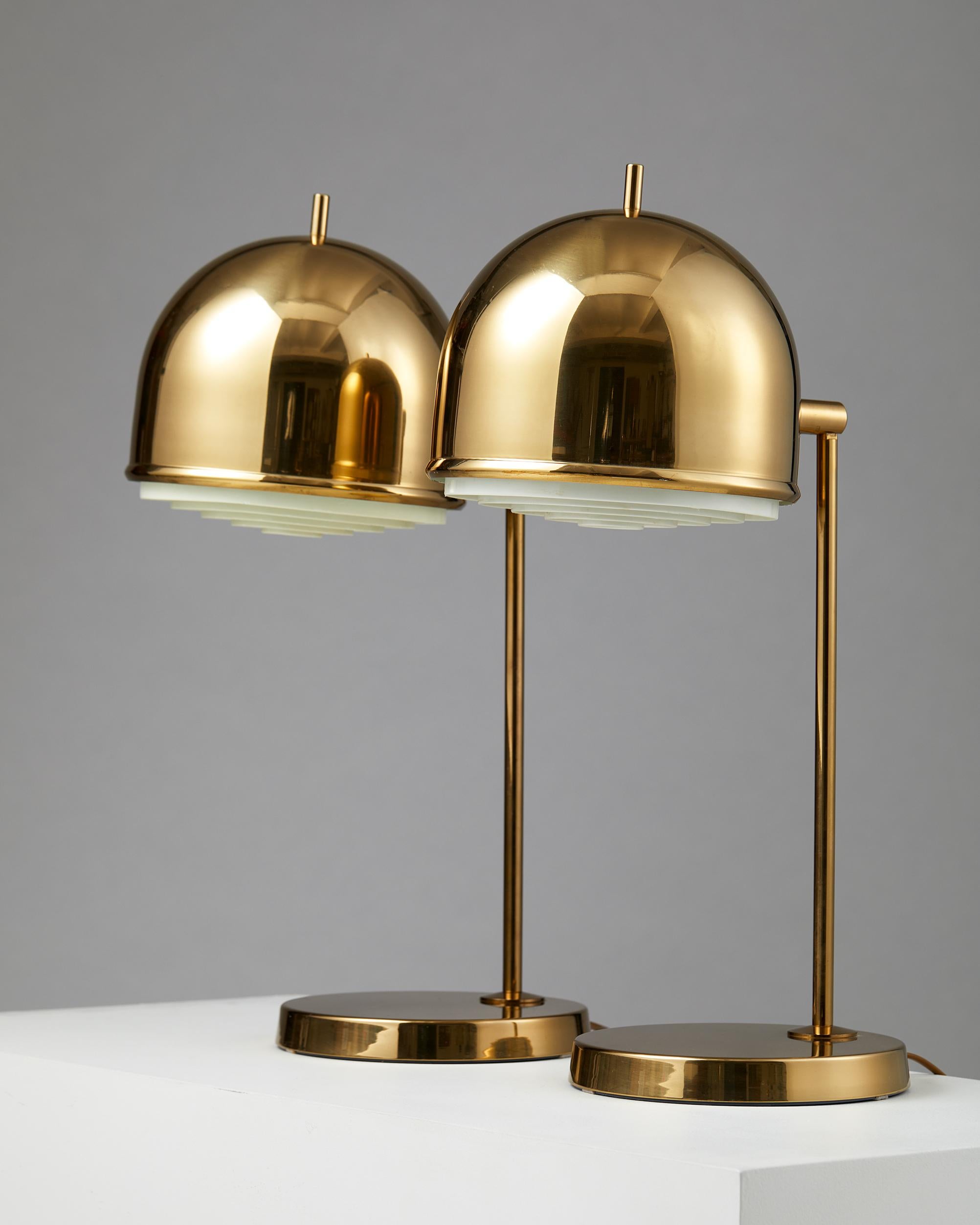 Swedish Pair of Table Lamps Designed by Eje Ahlgren for Bergboms, Sweden, 1960’s