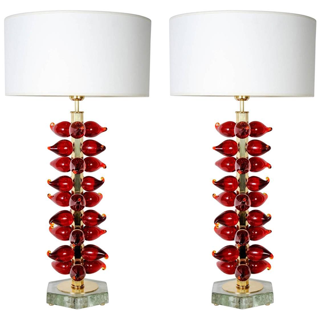 Pair of Table Lamps Designed by Juan Luca Fontana For Sale