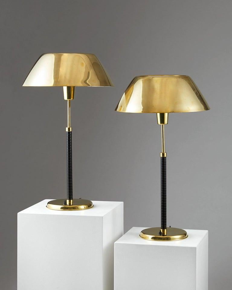 Scandinavian Modern Pair of Table Lamps Designed by Lisa Johansson-Pape for Orno, Finland, 1940s