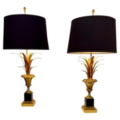 Pareja de lámparas de mesa "épi de blé" de Maison Charles (canon de fusil)