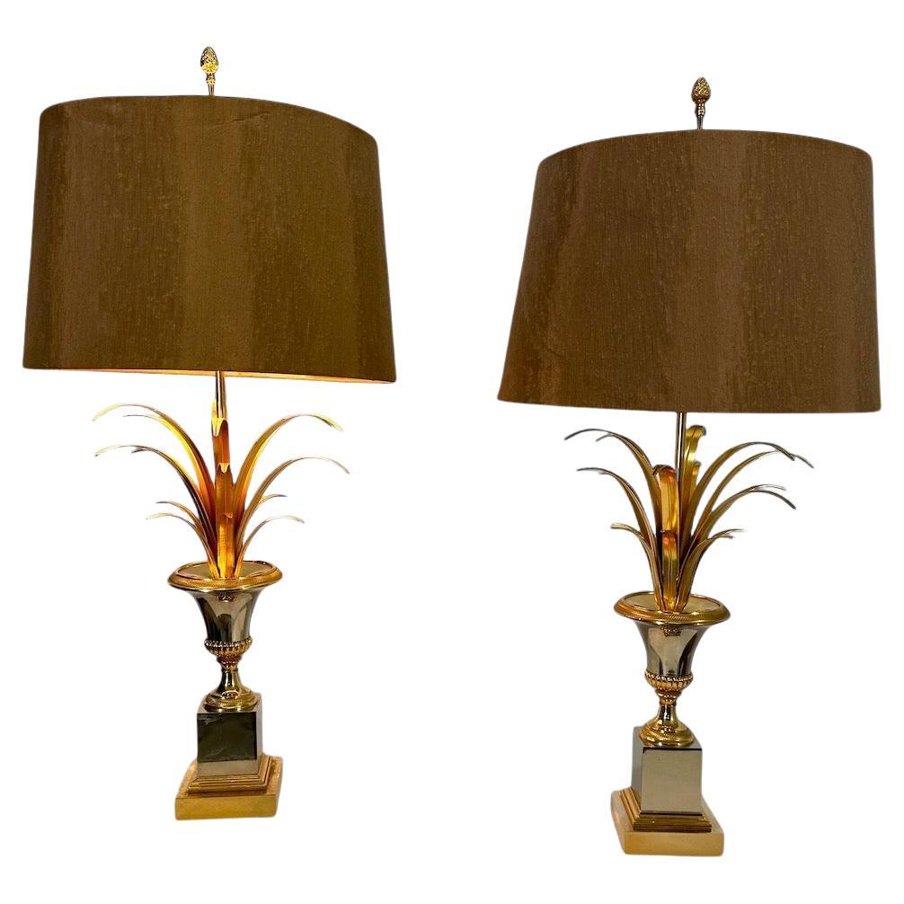 Pair of table lamps "épi de blé" by Maison Charles