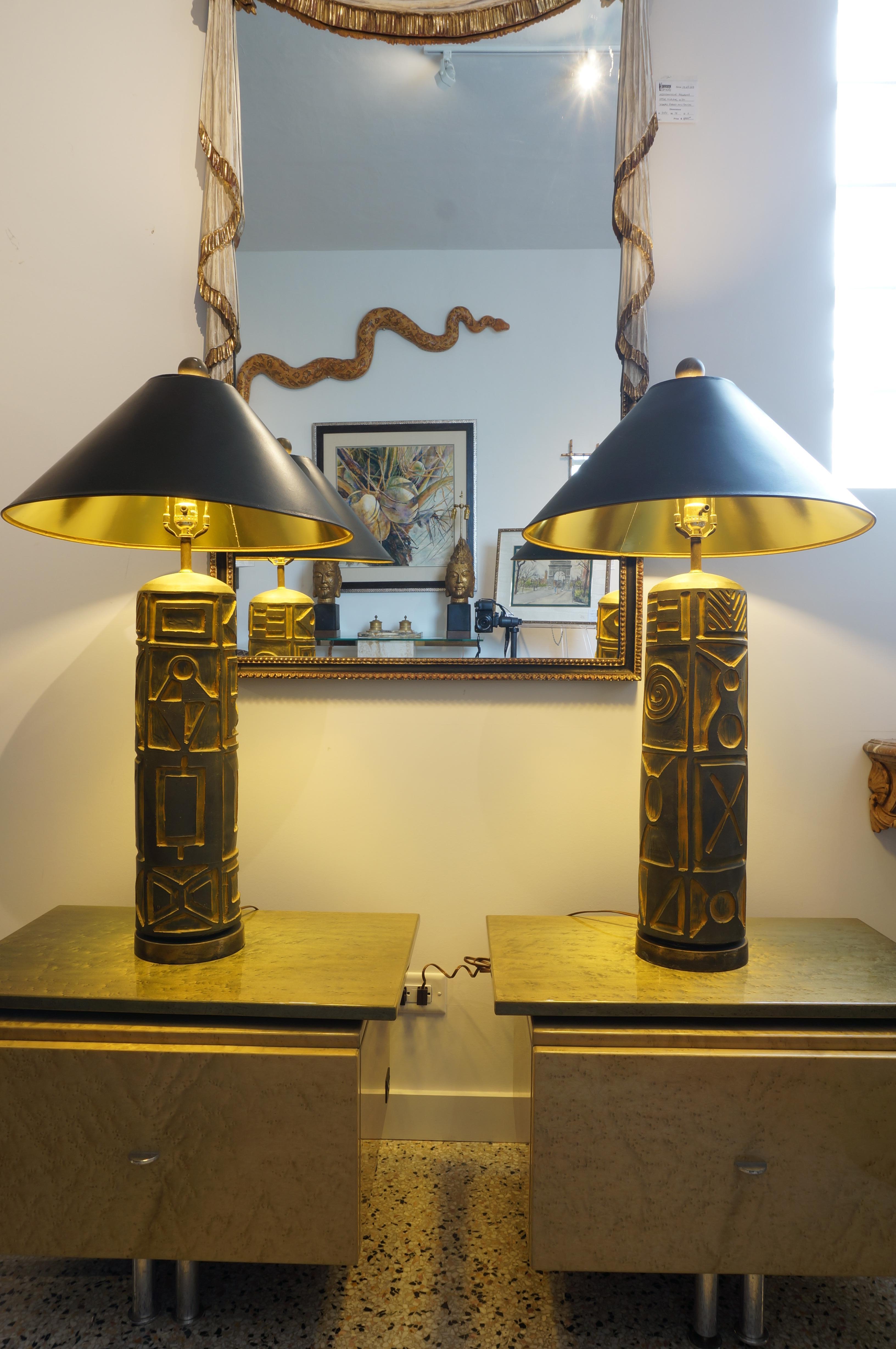 Plaster Pair of Table Lamps