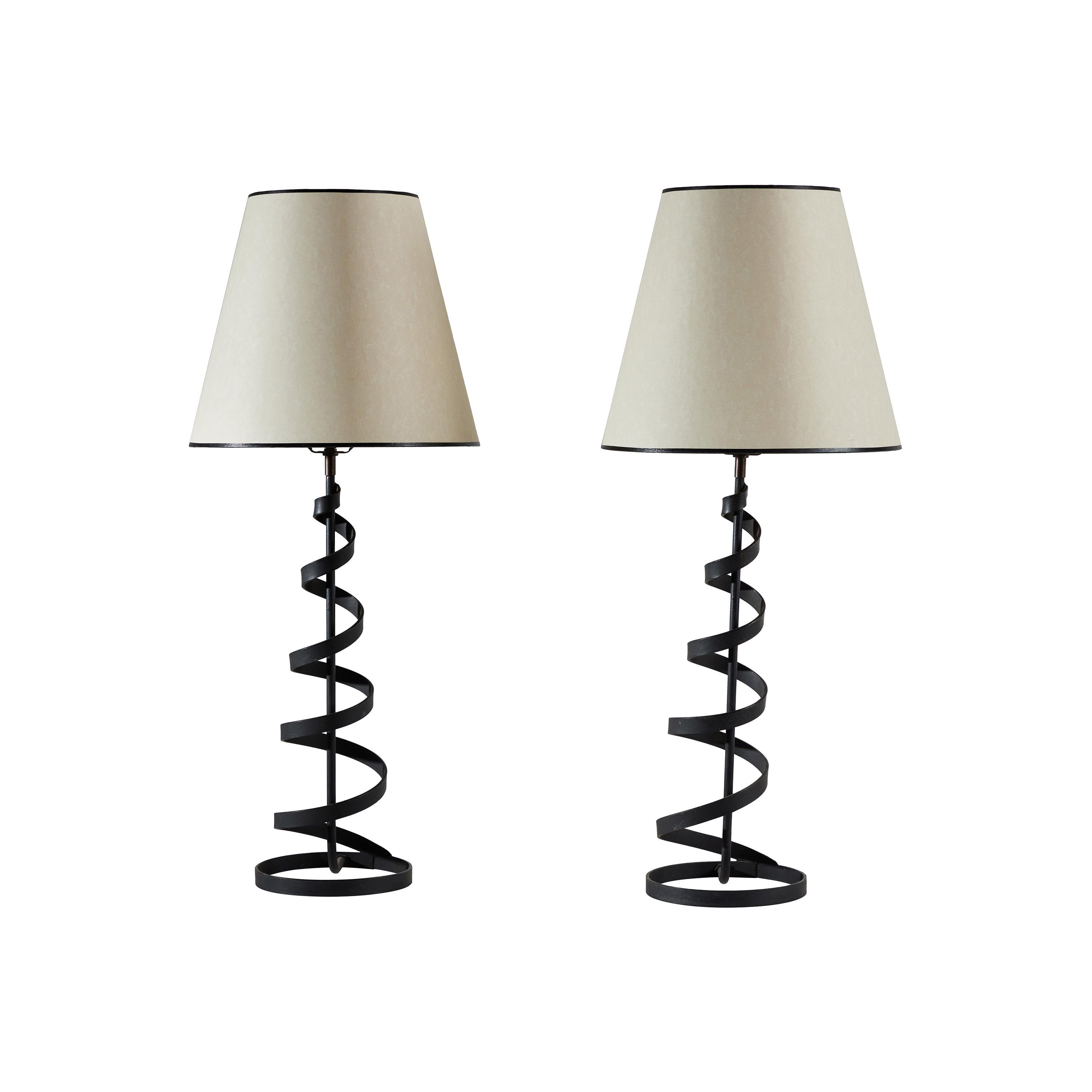 Pair of Table Lamps with Agathe Inserts For Sale at 1stDibs