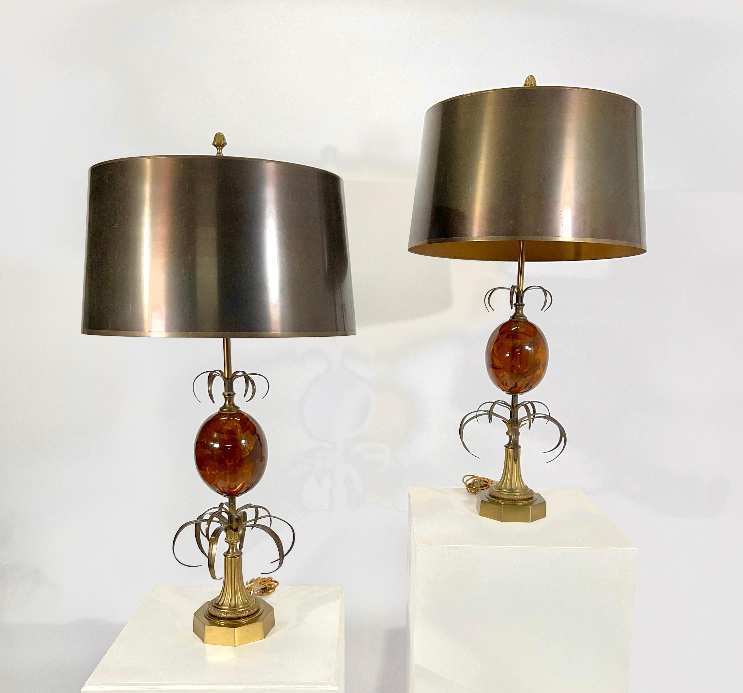 Paar Tischlampen „Fractal“ von Maison Charles (Moderne der Mitte des Jahrhunderts) im Angebot