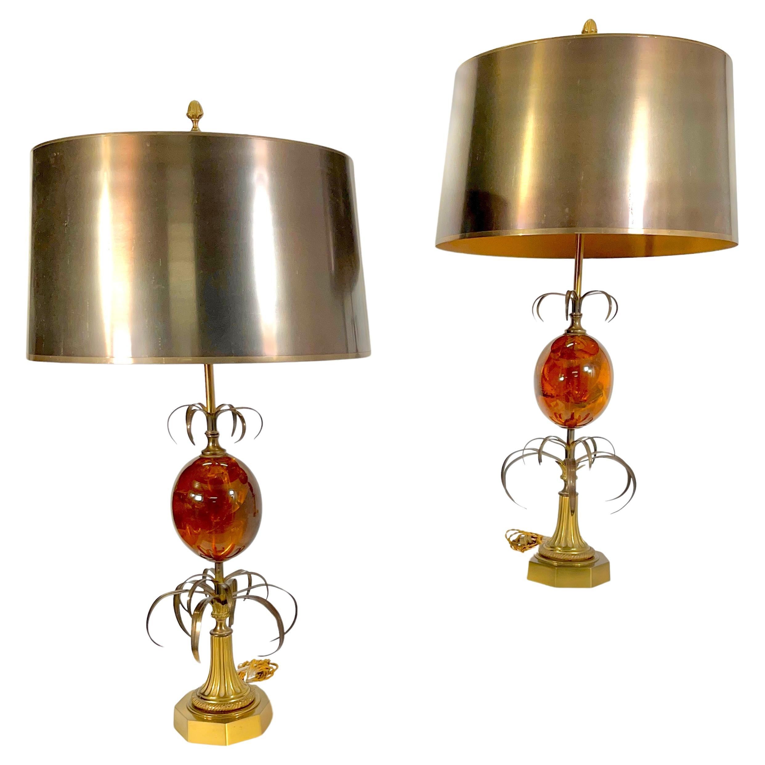 Paar Tischlampen „Fractal“ von Maison Charles im Angebot