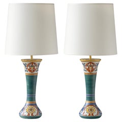 Paar Tischlampen aus antiker Arnhemsche Fayencefabriek Vase-Toni & Tini