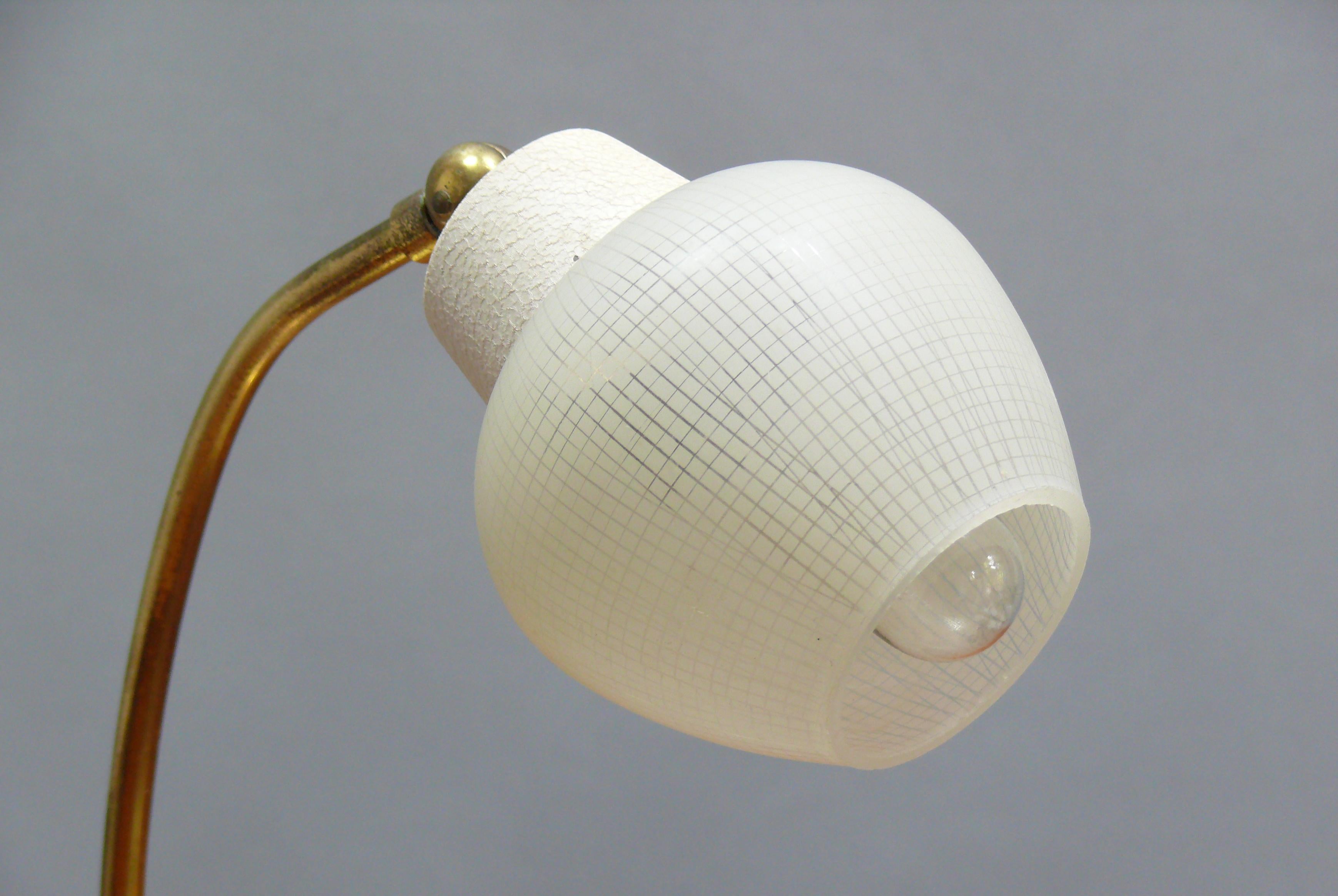 Paar Tischlampen – Glas, Metall, Deutschland, 1960er Jahre im Angebot 1
