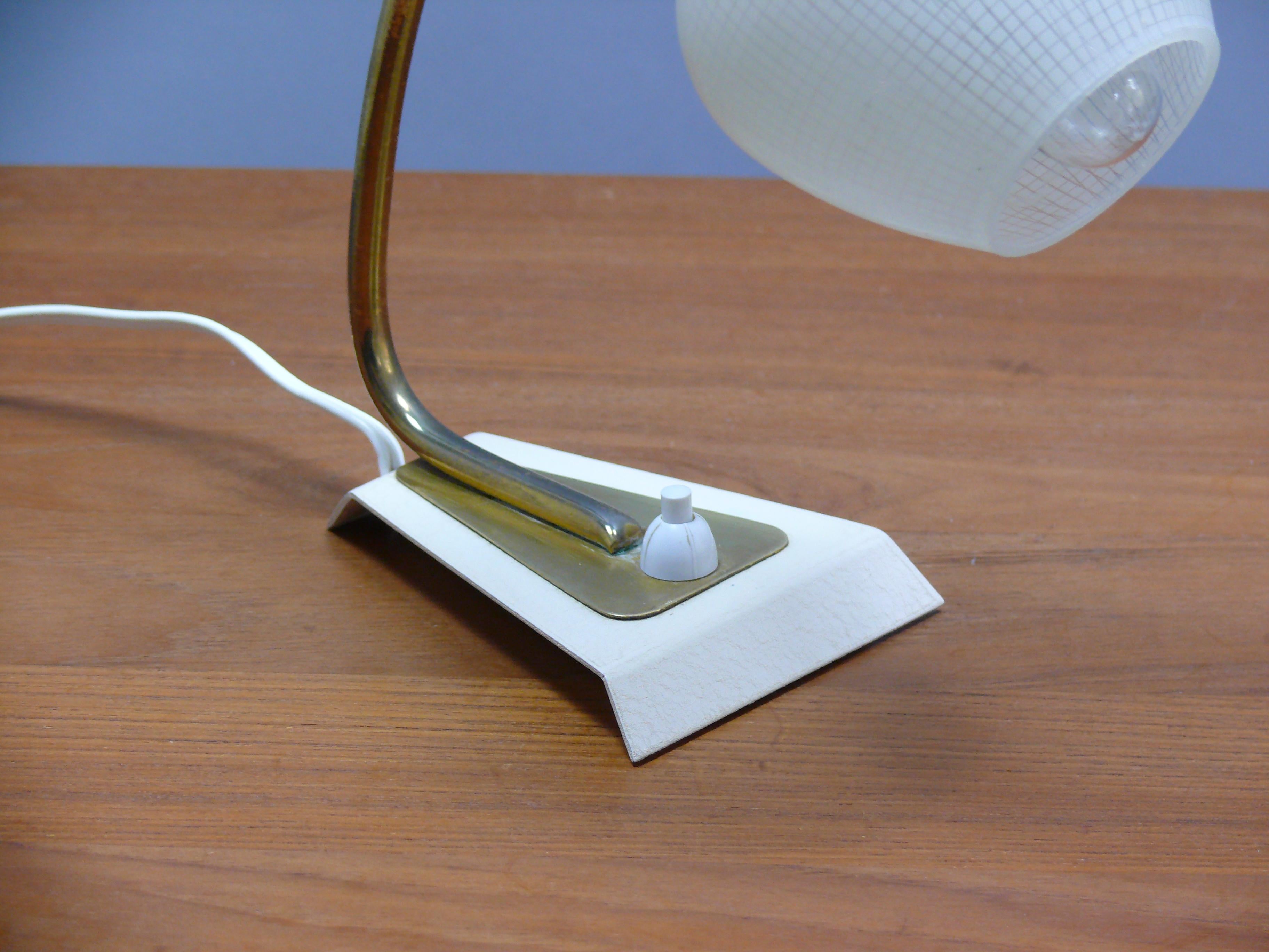 Paar Tischlampen – Glas, Metall, Deutschland, 1960er Jahre im Angebot 4