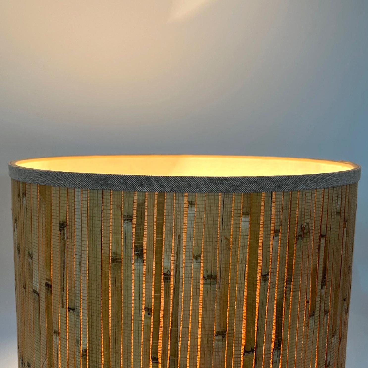 Gold Plate Pair of Table Lamps Gold Brass and Bamboo by Ingo Maurer, Europe, Germany, 1968 For Sale
