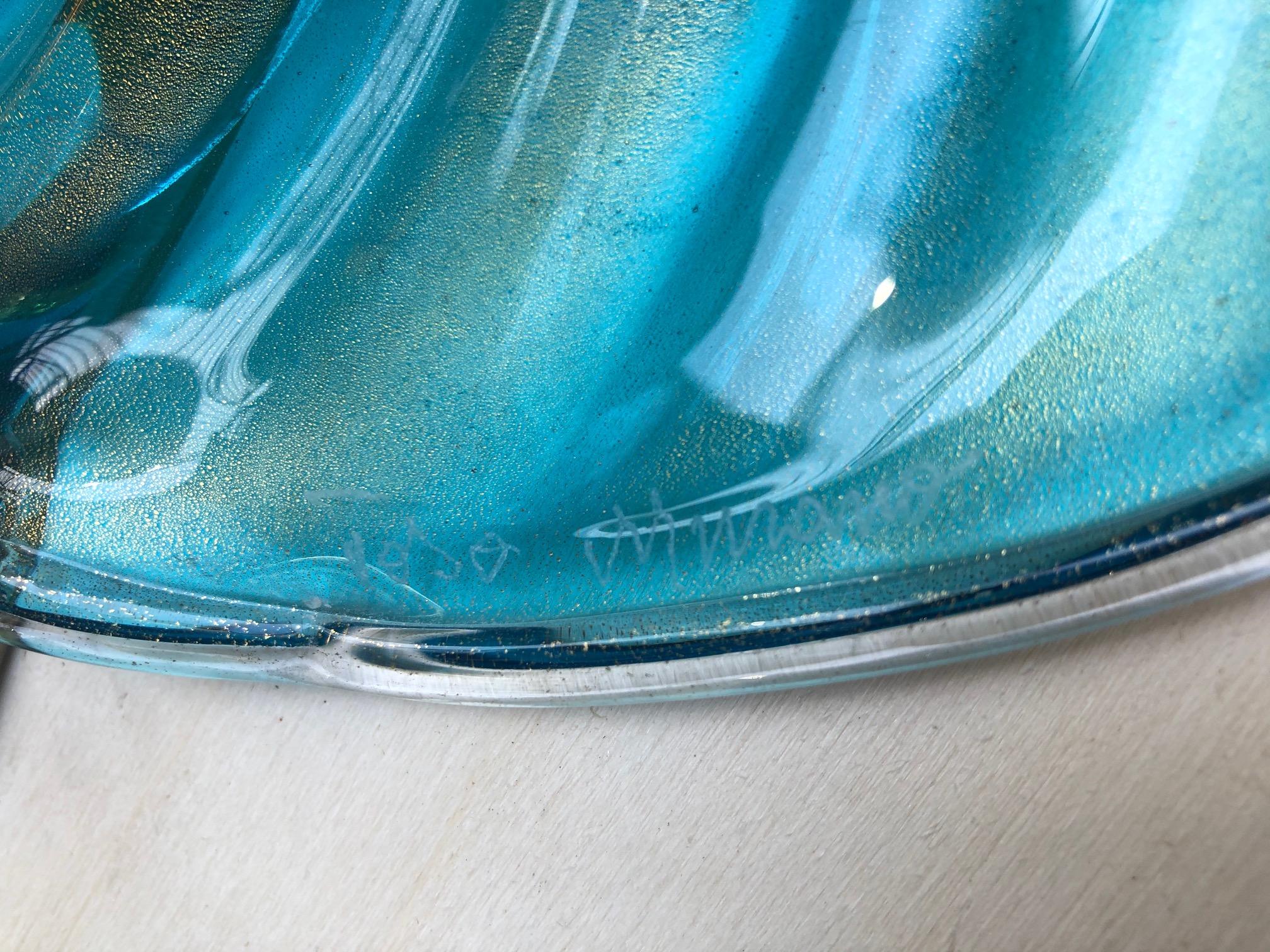 Pair of Table Lamps in Blue Murano Glass 1