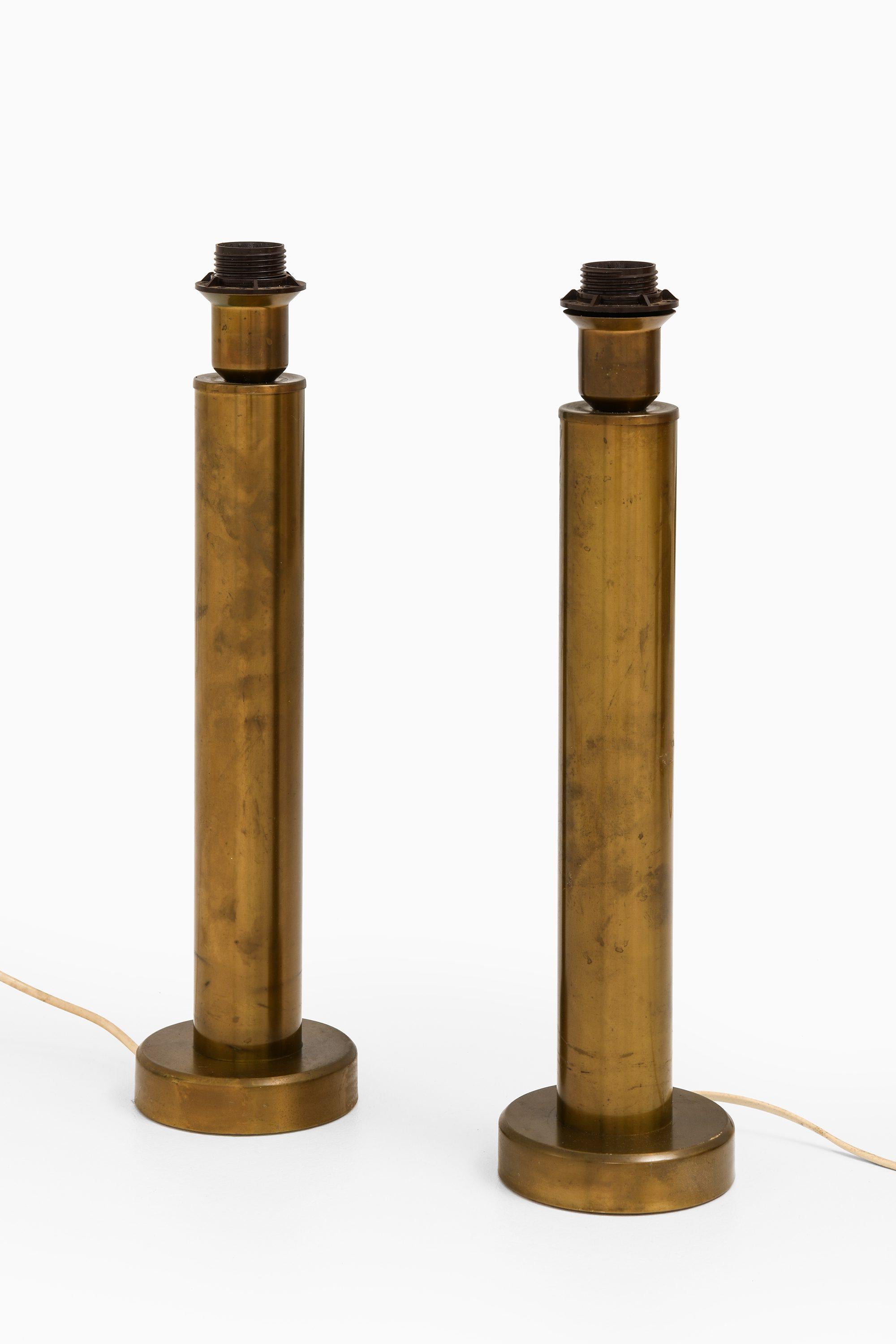 Swedish Pair of Table Lamps in Brass, 1950’s For Sale