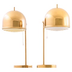 Paar Tischlampen aus Messing und Kunststoff von Eje Ahlgren, 1950er Jahre
