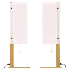 Pair of Table Lamps in Brass and Plastic by Lars-Gunnar Nordström, 1960s