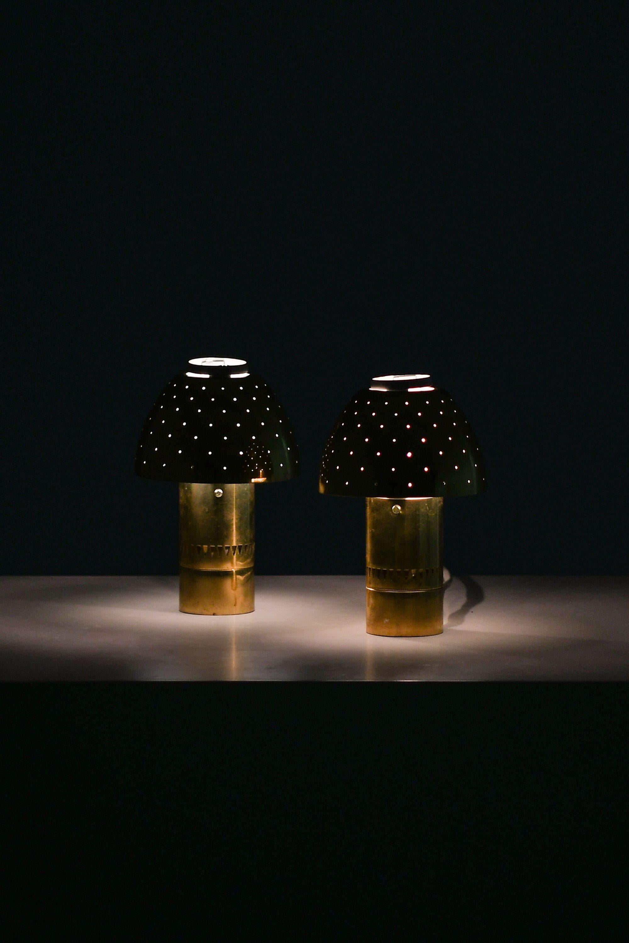 Scandinavian Modern Pair of Table Lamps in Brass by Hans-Agne Jakobsson, 1964 For Sale