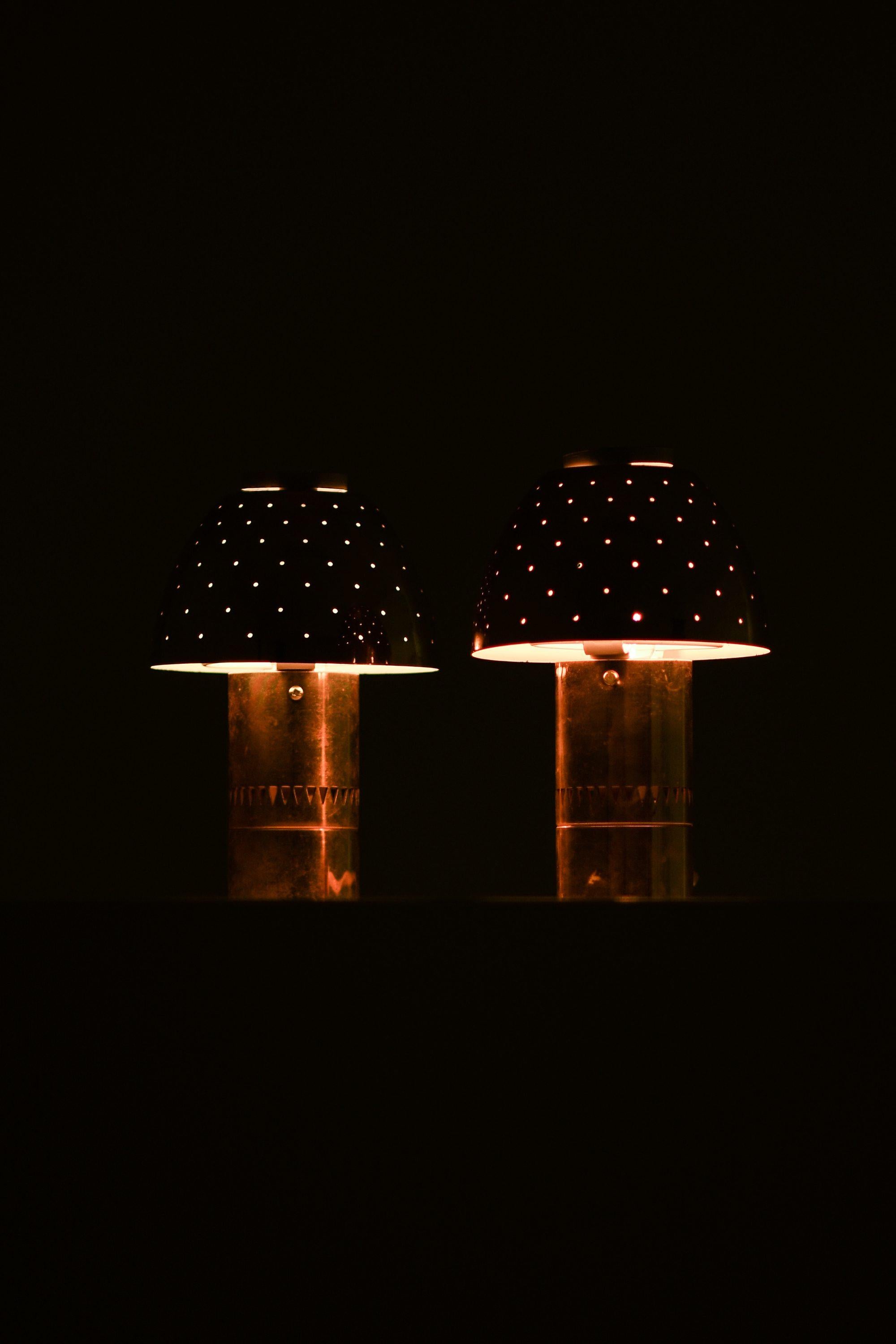 Swedish Pair of Table Lamps in Brass by Hans-Agne Jakobsson, 1964 For Sale