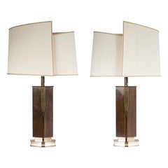 Pair of Table Lamps in Brass circa 1970 by Belgo Chrome