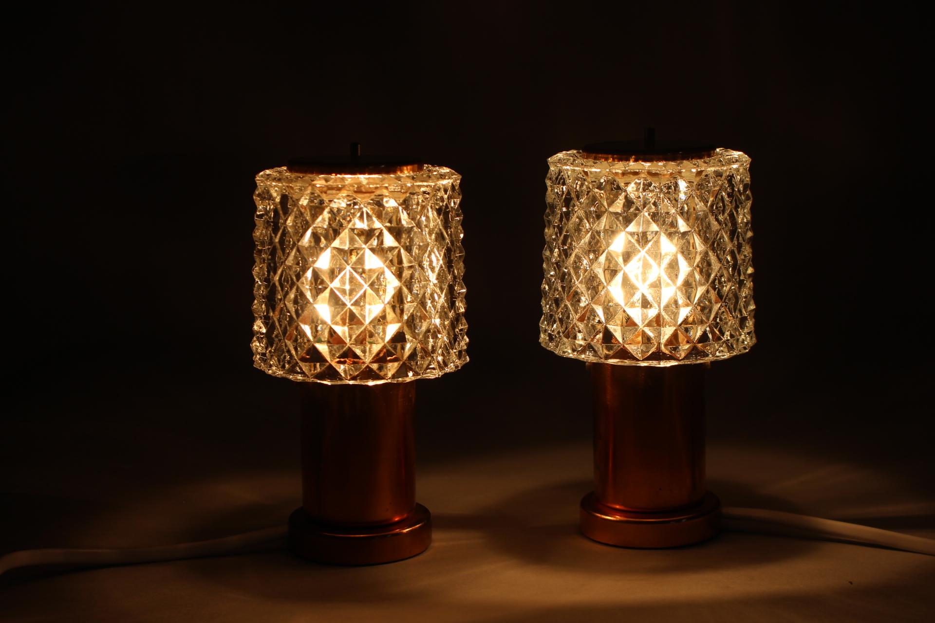 Paire de lampes de bureau en cuivre de Kamenicky Senov, Tchécoslovaquie en vente 3