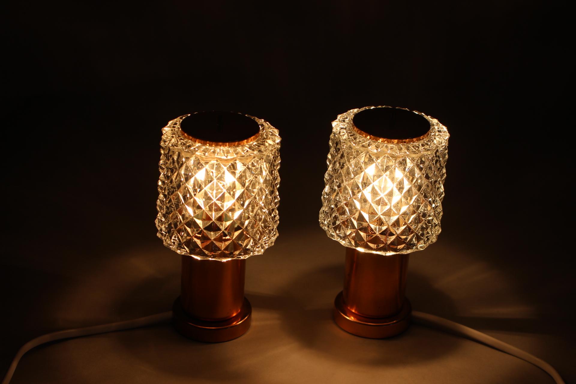 Paire de lampes de bureau en cuivre de Kamenicky Senov, Tchécoslovaquie en vente 4