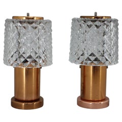 Paire de lampes de bureau en cuivre de Kamenicky Senov, Tchécoslovaquie