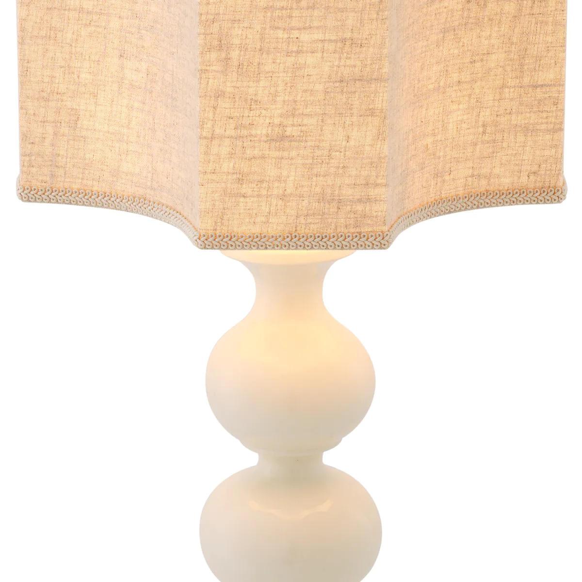 Paire de lampes de table en céramique blanche craquelée et laiton patiné Neuf - En vente à Saint-Ouen, FR
