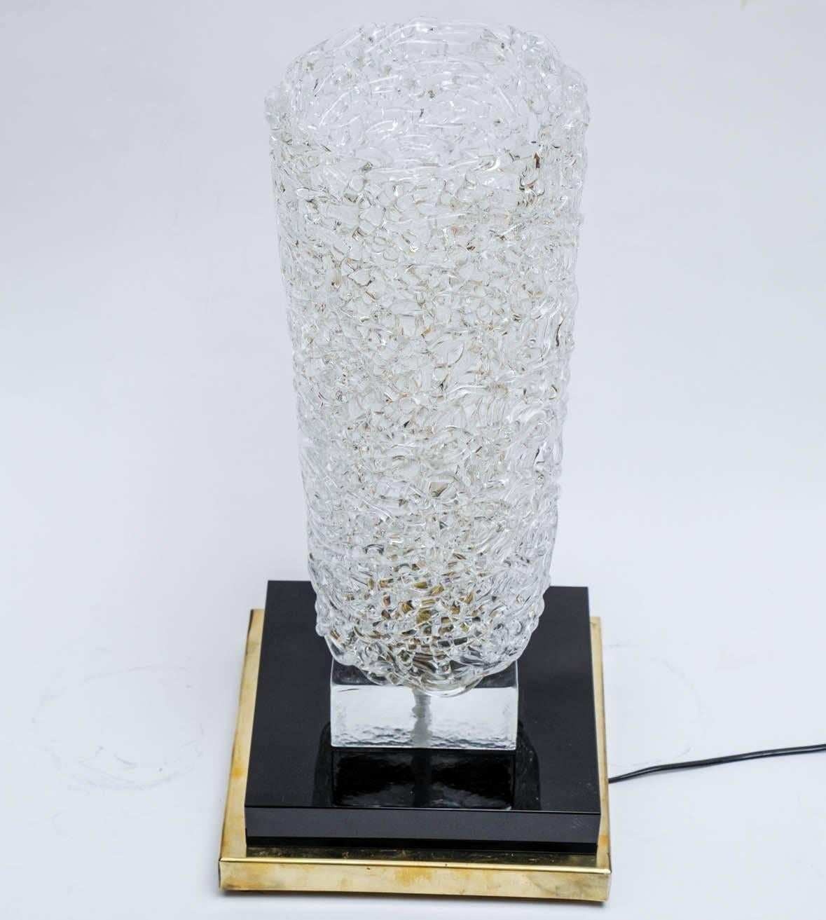 Pair of table lamps in Murano glass.