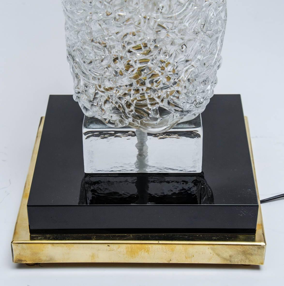 Italian Pair of Table Lamps in Murano Glass
