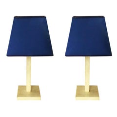 Pair of Table Lamps in Parchment Designed by Michel Leo