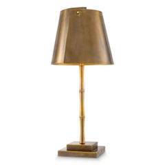 Pair of Table Lamps in Patinated Brass from Riviera Décotation